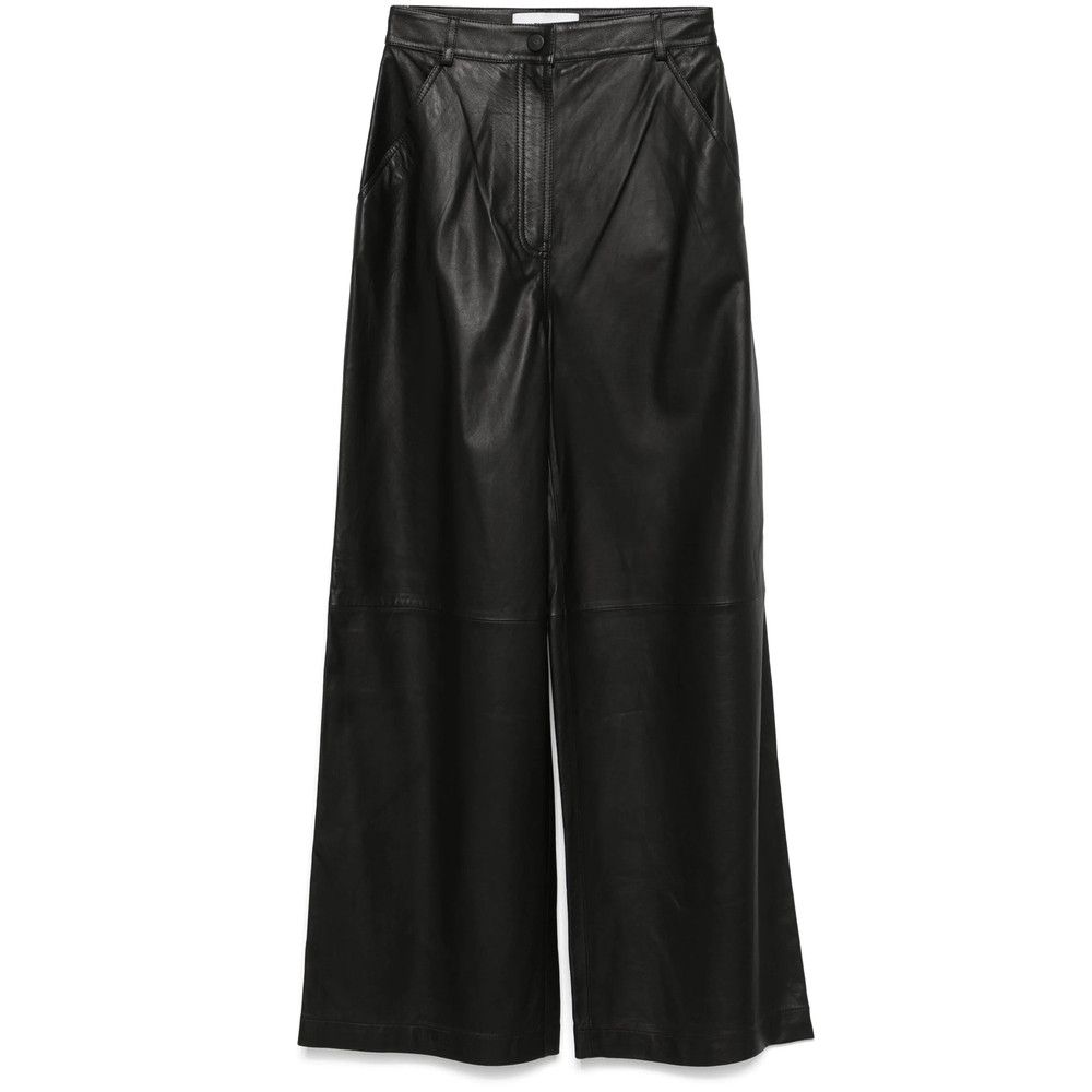 Yves Salomon Yves Salomon BLACK Trousers - Straight Trousers Size 30" / US 8 / IT 44 - 1 Thumbnail