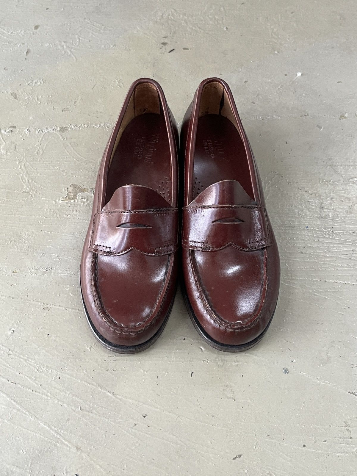 Vintage G.H Bass Weejuns The Row Inspired Burgundy Penny Loafers Size US 7 / IT 37 - 4 Thumbnail