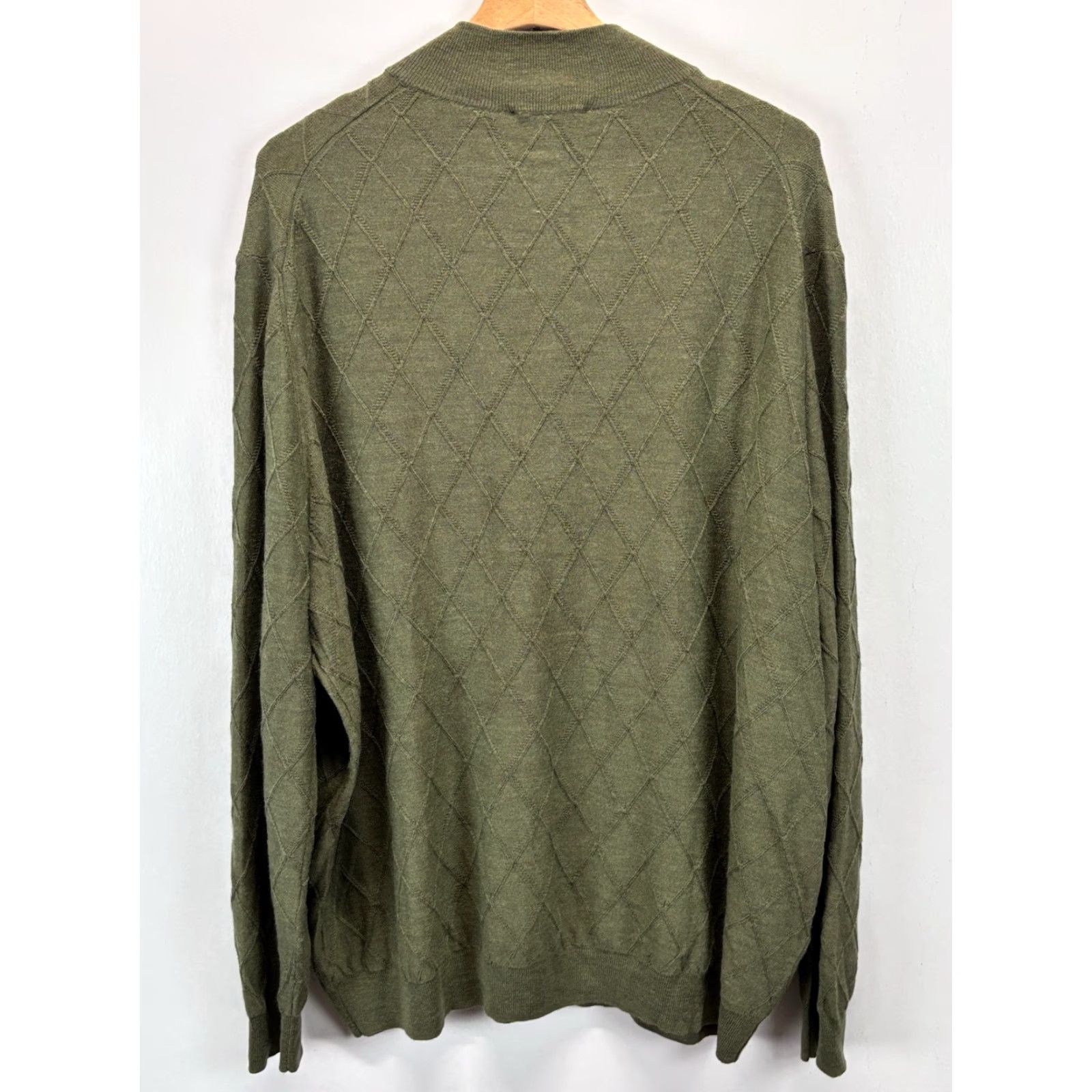 Jos. A. Bank Jos. A. Bank 1/4 Zip Sweater Mens 3XL Green Knit Pullover Big & Tall Traditional Fit Size US XXL / EU 58 / 5 - 3 Thumbnail