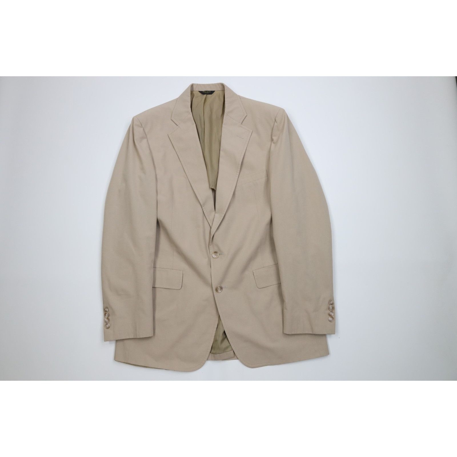 Saks Fifth Avenue Vintage 70s Saks Fifth Avenue 2 Piece Rayon Gabardine Suit Size 42R - 2 Thumbnail