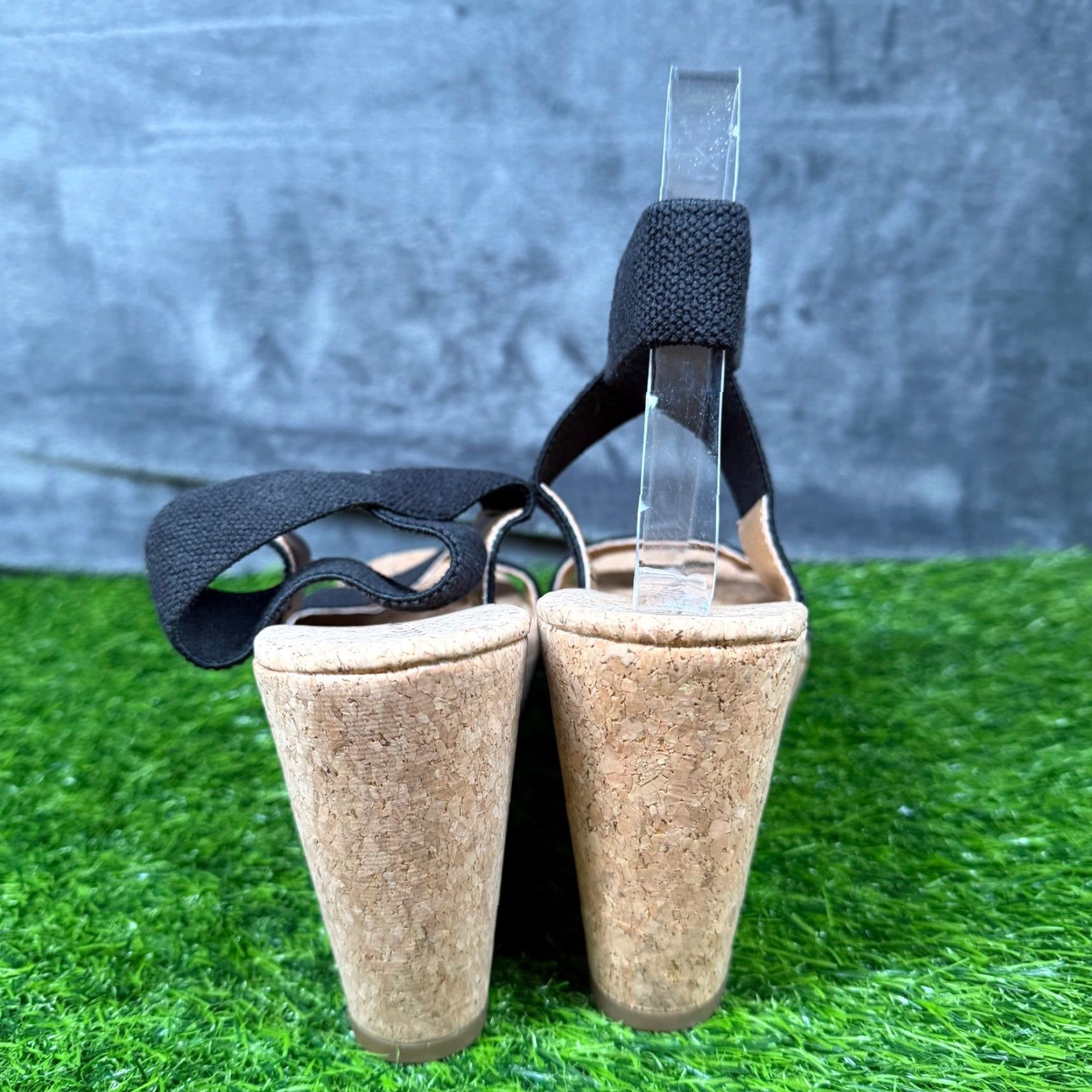 Lucky Brand Lucky Brand Sandal Women Wedge Ankle Strap Black Cork Platforms 8.5M Summer Strappy Size US 9 / IT 39 - 5 Thumbnail