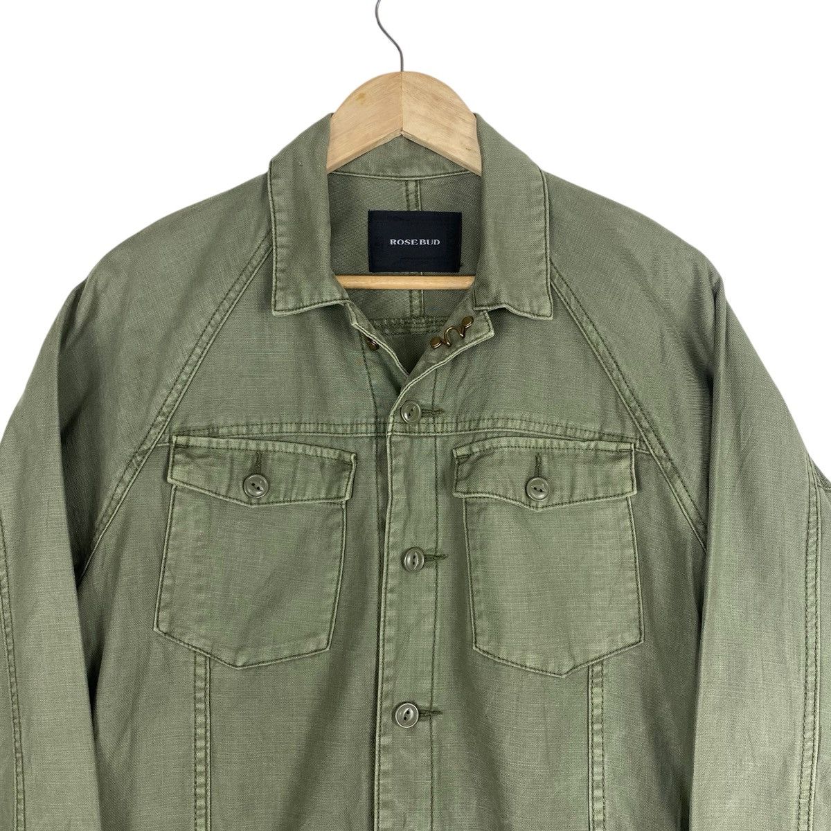 Japanese Brand 💥ROSE BUD CROP ARMY MILITARY STYLE BUTTON JACKET Size US M / EU 48-50 / 2 - 4 Thumbnail