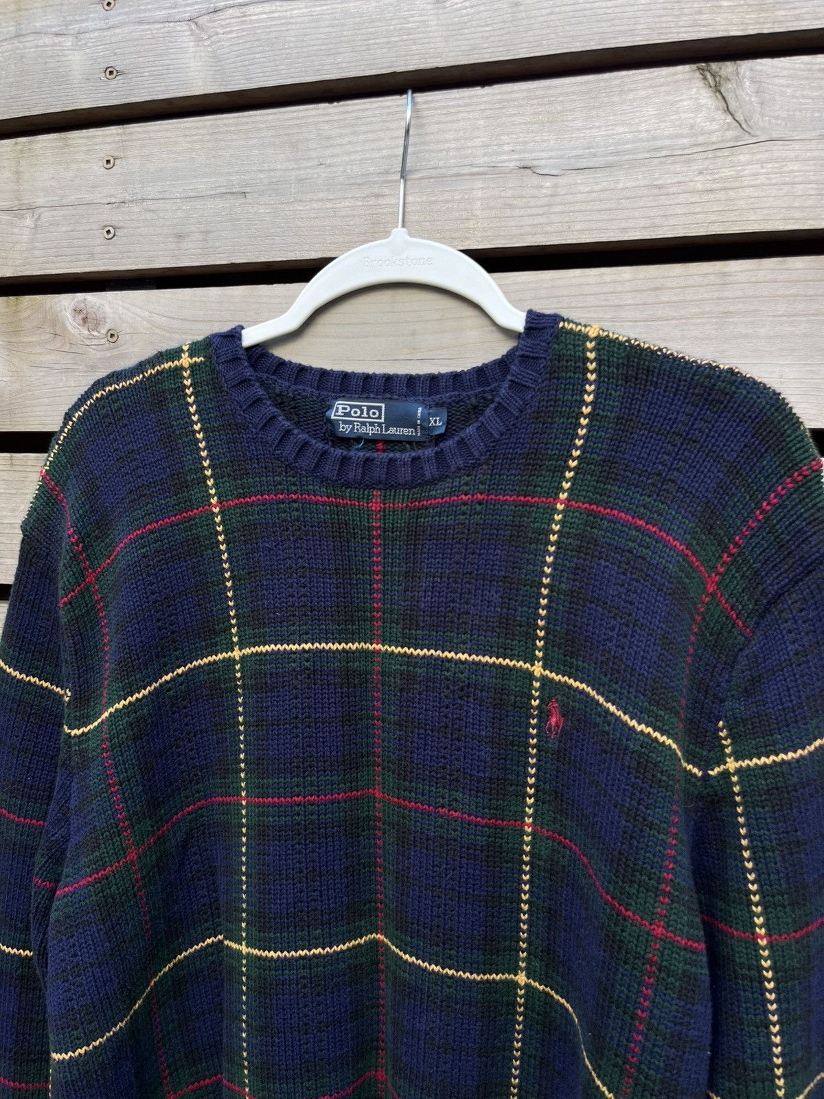 Polo Ralph Lauren Polo by Ralph Lauren Tartan Knit Sweater Size US XL / EU 56 / 4 - 2 Thumbnail