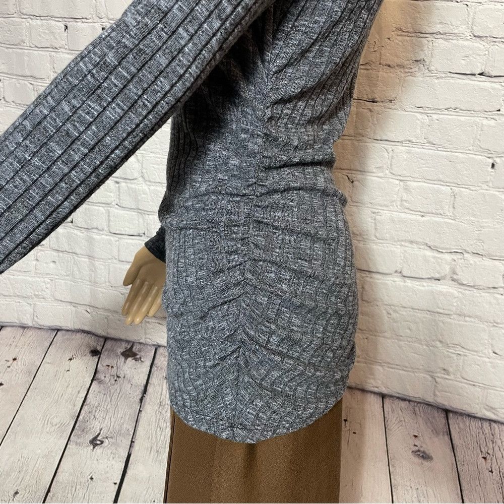 Michael Stars Michael Stars Ribbed Long Sleeve Ruched One Side Rayon Swea Size ONE SIZE - 2 Thumbnail