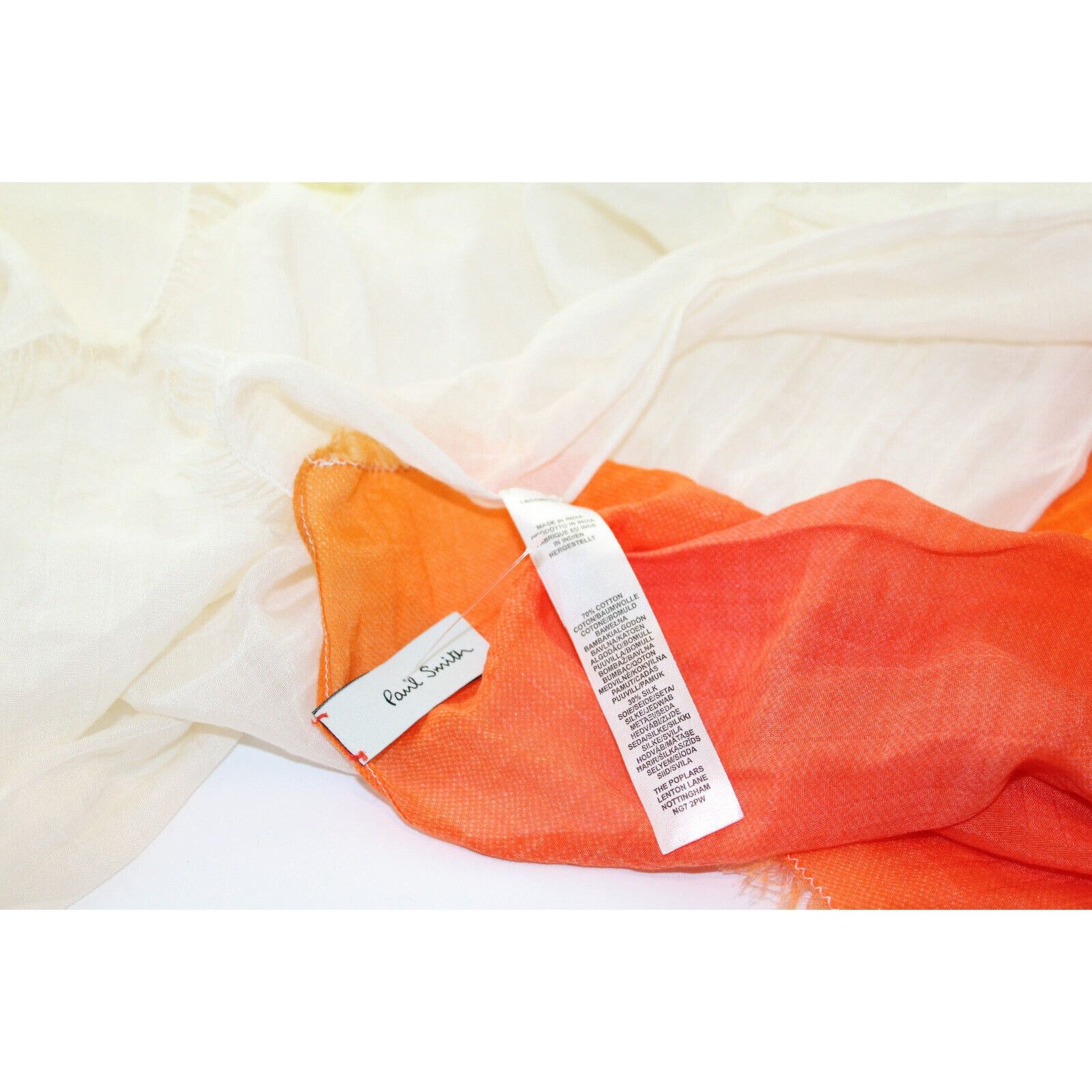 Paul Smith PAUL SMITH Colorful Scarf Shawl Silk Cotton Blend 40" x 70" Size ONE SIZE - 3 Thumbnail