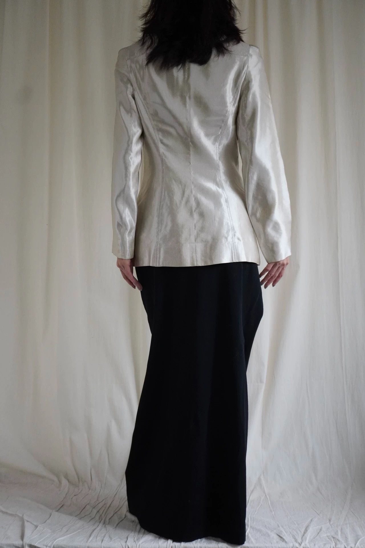 Kenzo Kenzo 1990s Lustrous Pearl White Tailored Jacket Size S Size S / US 4 / IT 40 - 6 Thumbnail