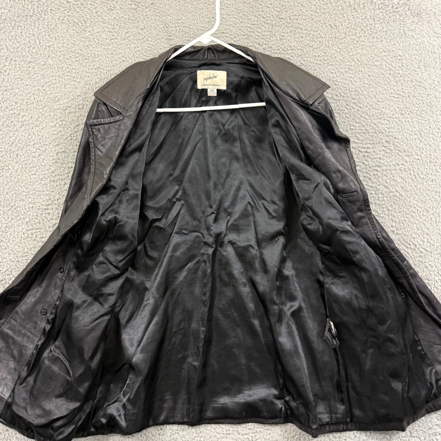 Ferrari VTG Jacqueline Ferrari Jacket Women Large Double Breasted 80s Lambskin Leather Size L / US 10 / IT 46 - 7 Thumbnail