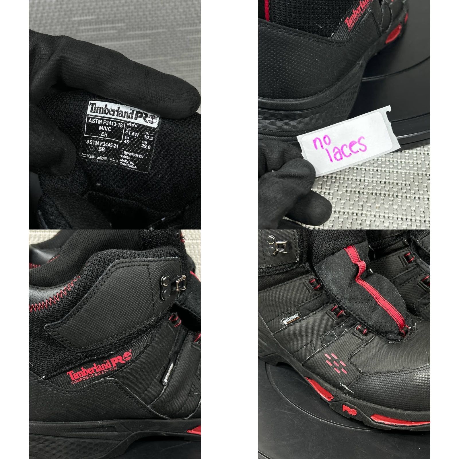 Timberland Timberland PRO Boots Mens Size 11.5 Wide Switchback Lt Composite Toe Work Black Size US 12 / EU 45 - 8 Thumbnail