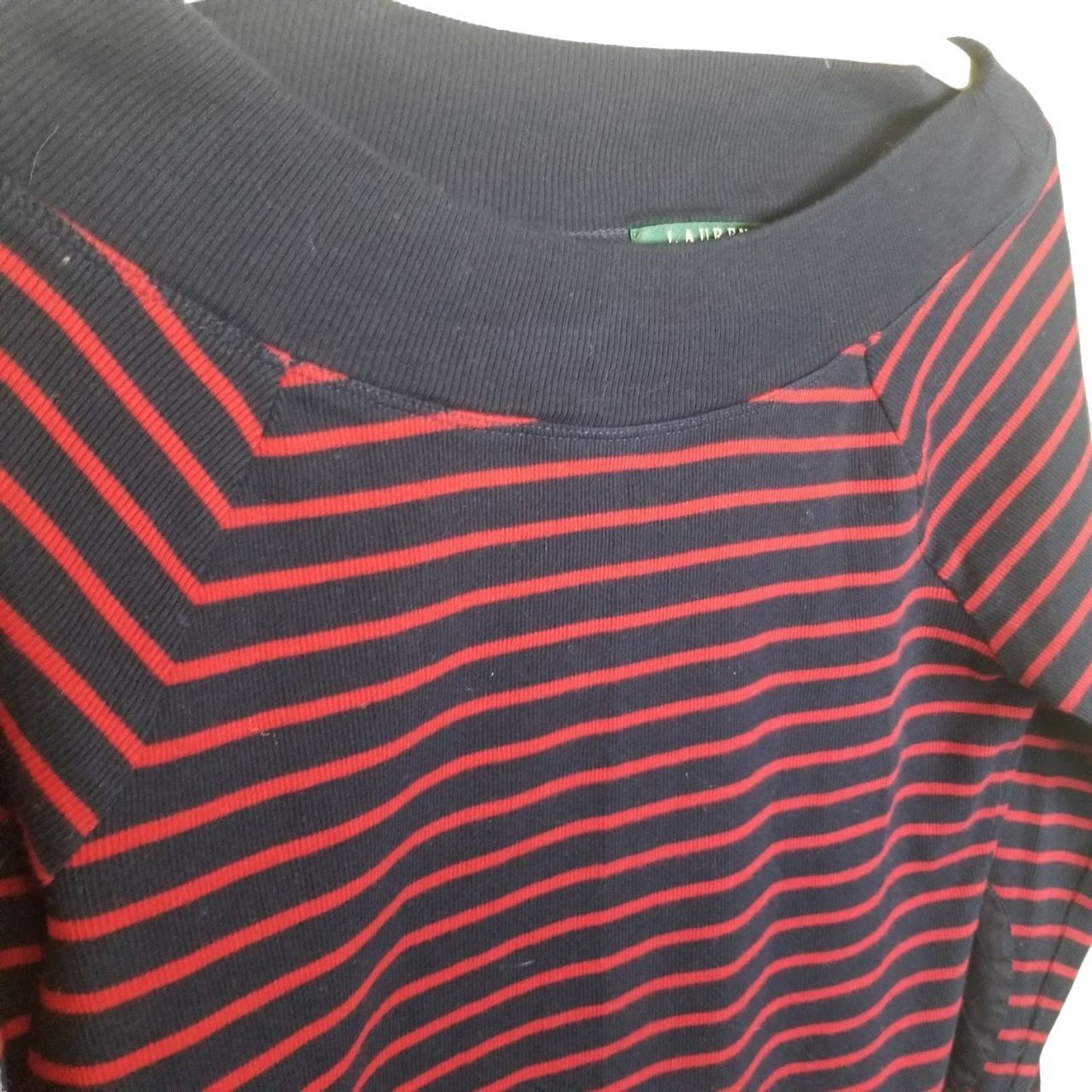Lauren Ralph Lauren Lauren Ralph Lauren Womens Striped Sweater XL Elbow Patch Size XL / US 12-14 / IT 48-50 - 5 Thumbnail