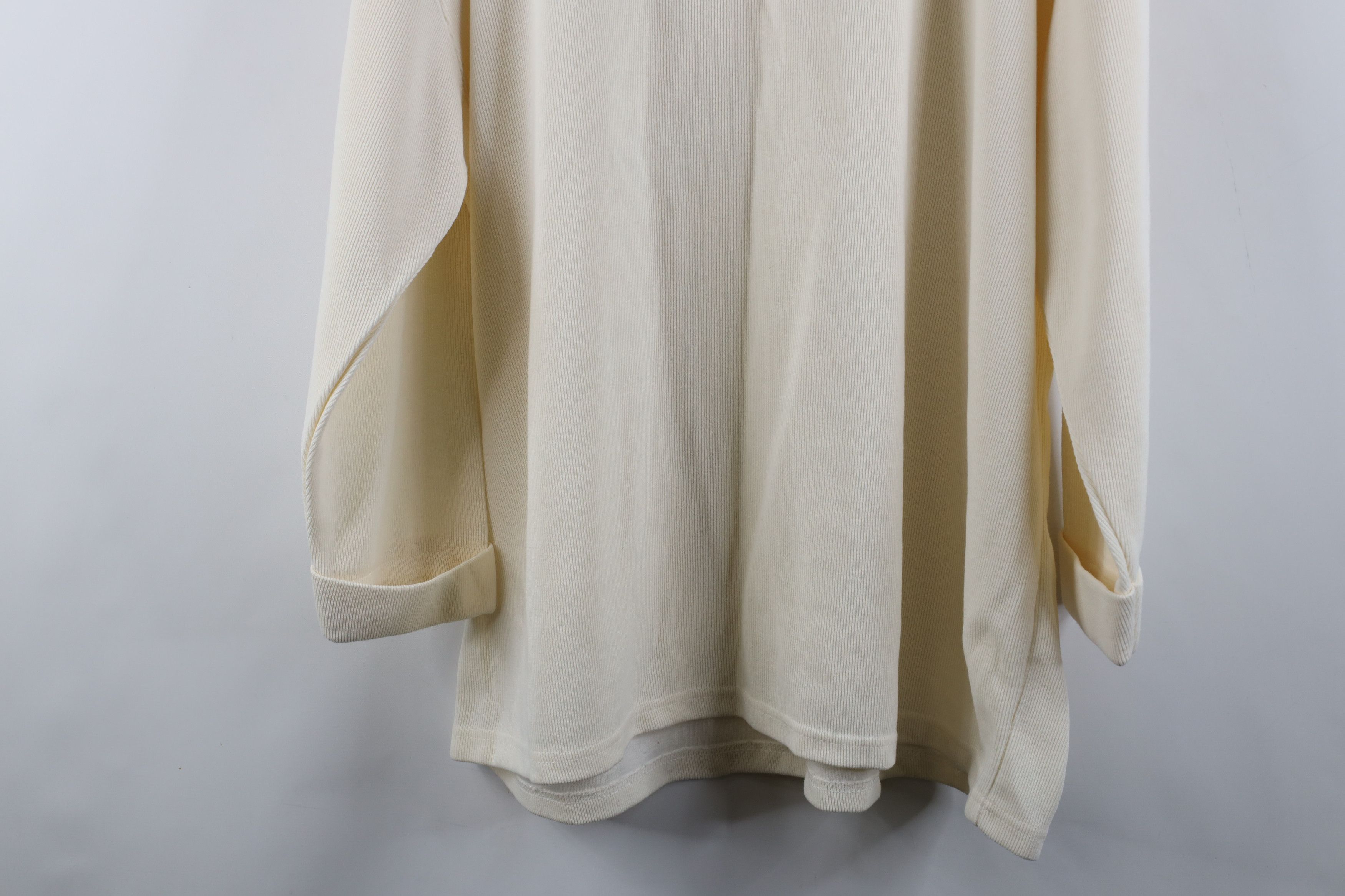 Express × Vintage Vintage 90s Express Ribbed Knit 3/4 Sleeve T-Shirt Cream Size XL / US 12-14 / IT 48-50 - 11 Thumbnail