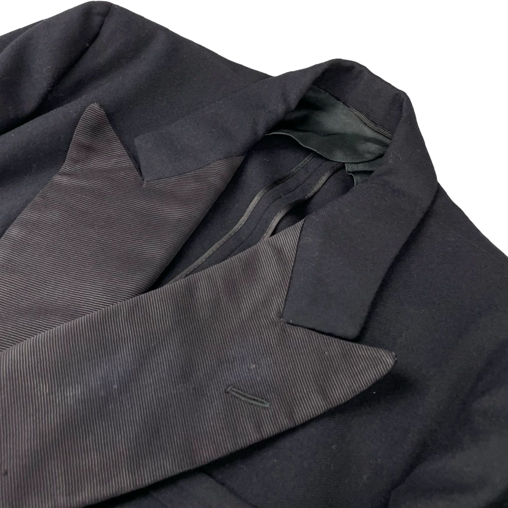 Doublet VTG Bespoke Men’s Tuxedo Jacket Navy Blue Double-Breasted Four-Button 38S Wool Flannel Vintage Wedding Mens Size 38R - 2 Thumbnail