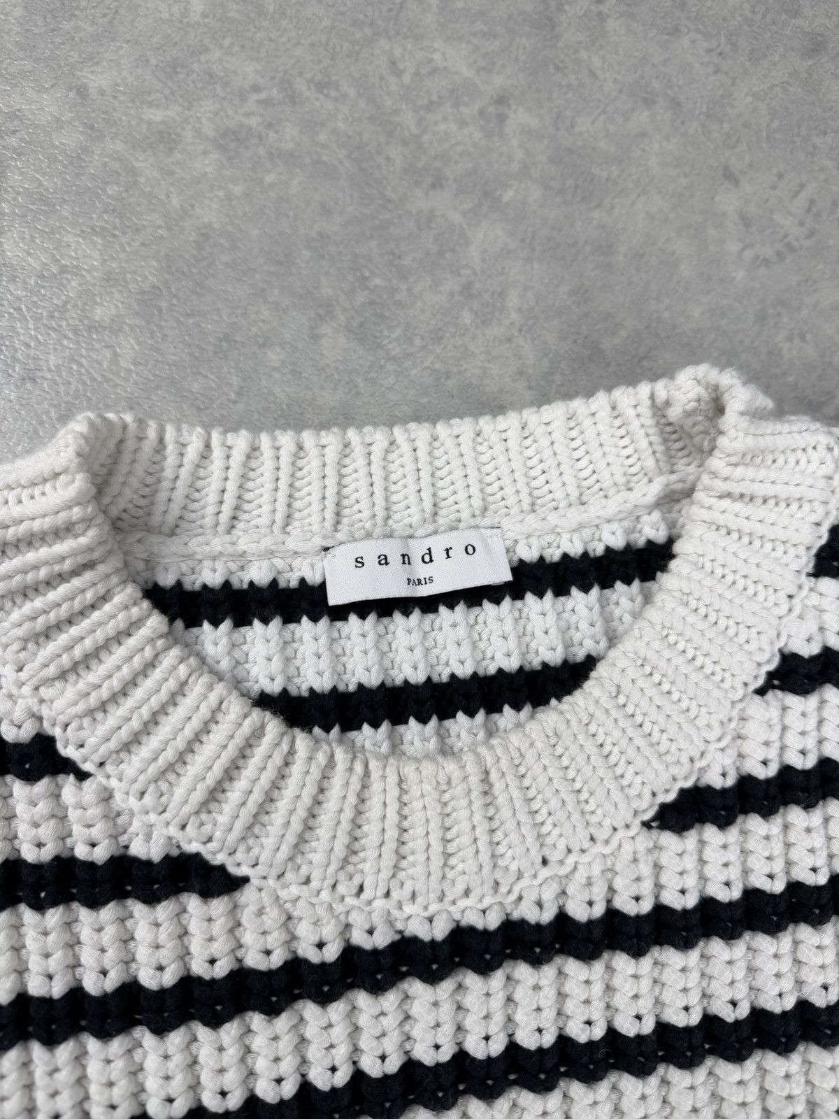 Sandro Sandro Paris Black White Striped Sweater Size M Size US M / EU 48-50 / 2 - 6 Thumbnail