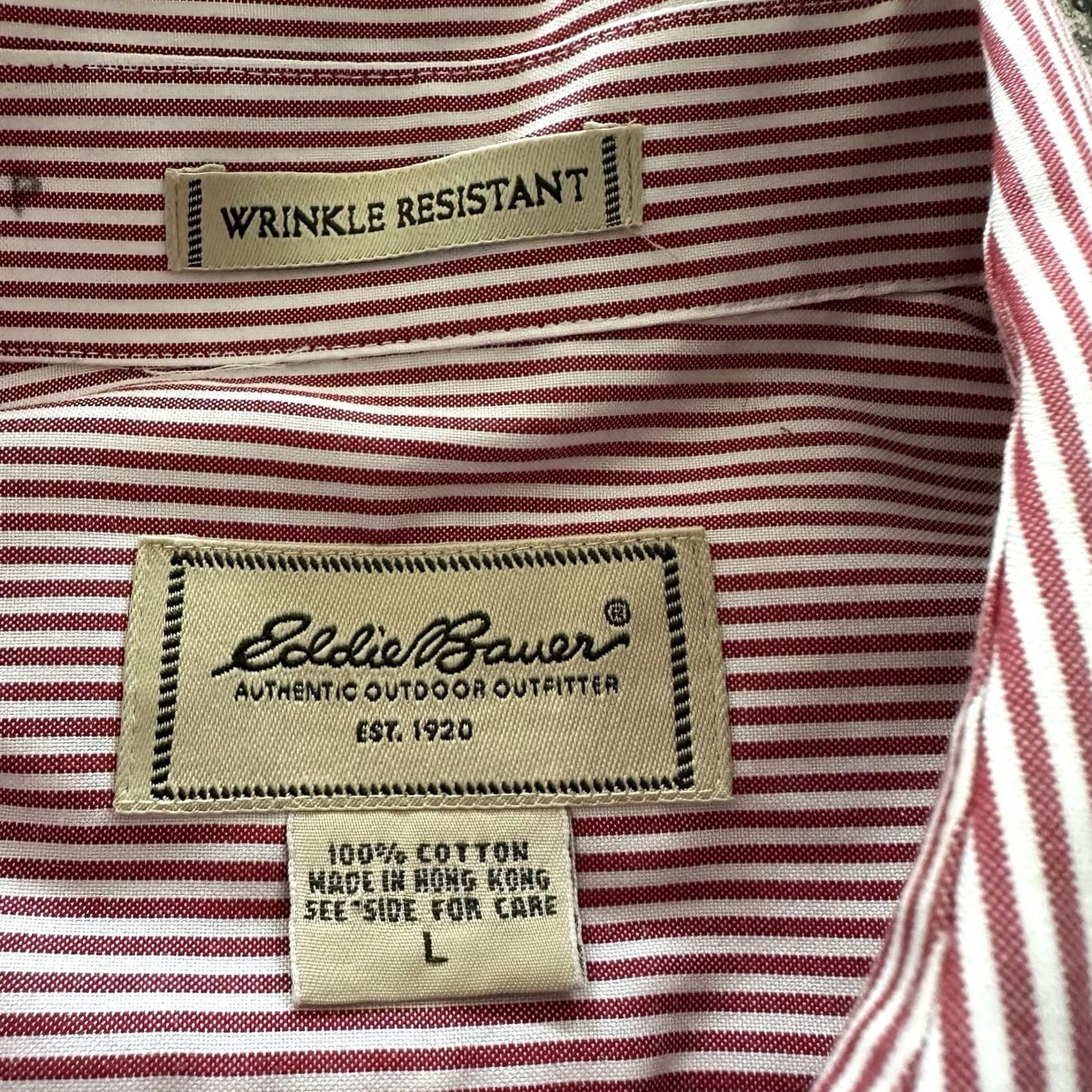 Eddie Bauer Eddie Bauer Striped Button-Up Shirt Mens L Red Wrinkle Free Size US L / EU 52-54 / 3 - 2 Thumbnail
