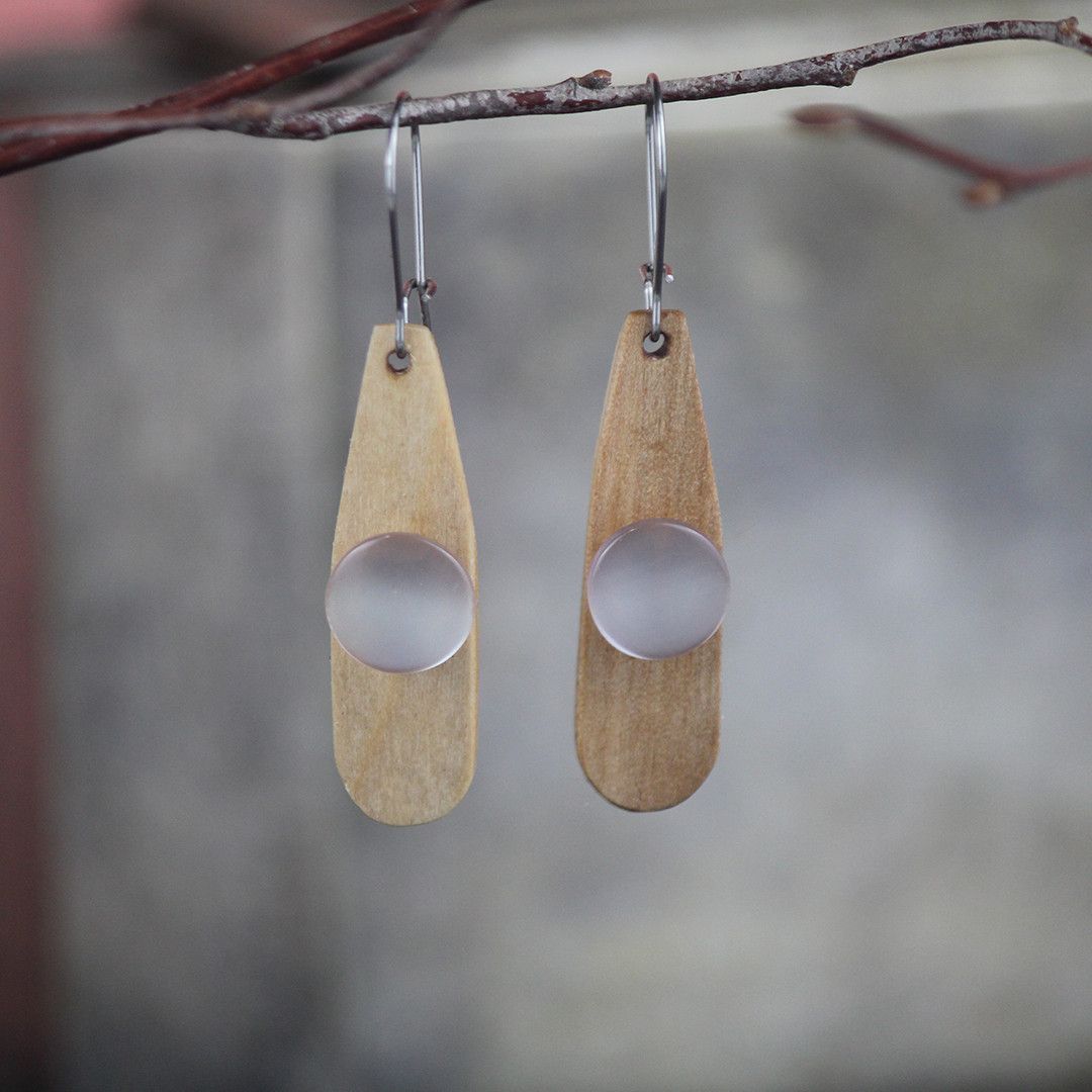 Designer Wooden Earrings | Handmade in Berlin x YUNTA Size ONE SIZE - 2 Thumbnail