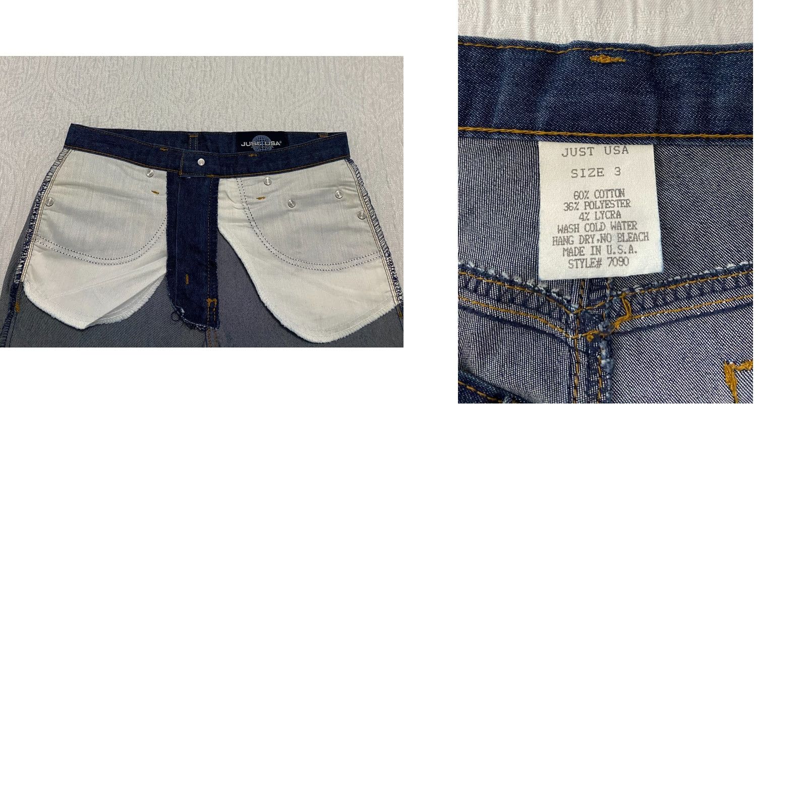 Vintage Just USA Jeans Flared Blue jeans Size 3 Women 26W 33In Denim Cotton Polyester Lycra 5-Pocket USA Rise Mid Button Zip Classic Size 26" / US 2 / IT 38 - 8 Thumbnail