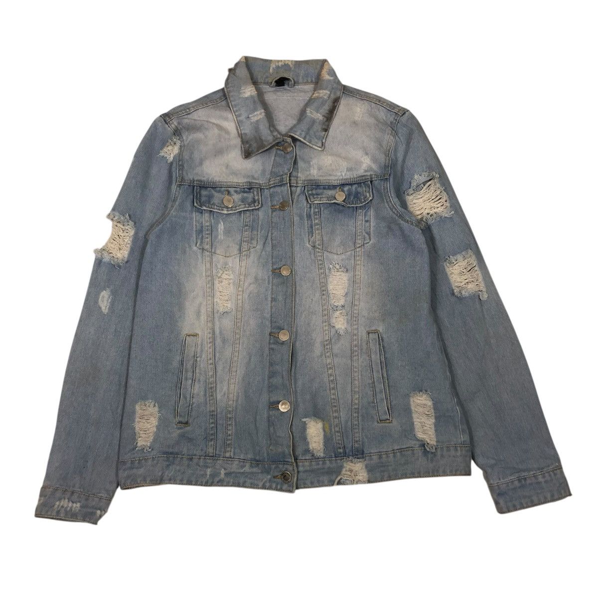 Vintage 🔥VINTAGE DENIM SHIRT JACKET BIKER PUNK DESIGN BAZI USA Size US M / EU 48-50 / 2 - 2 Thumbnail