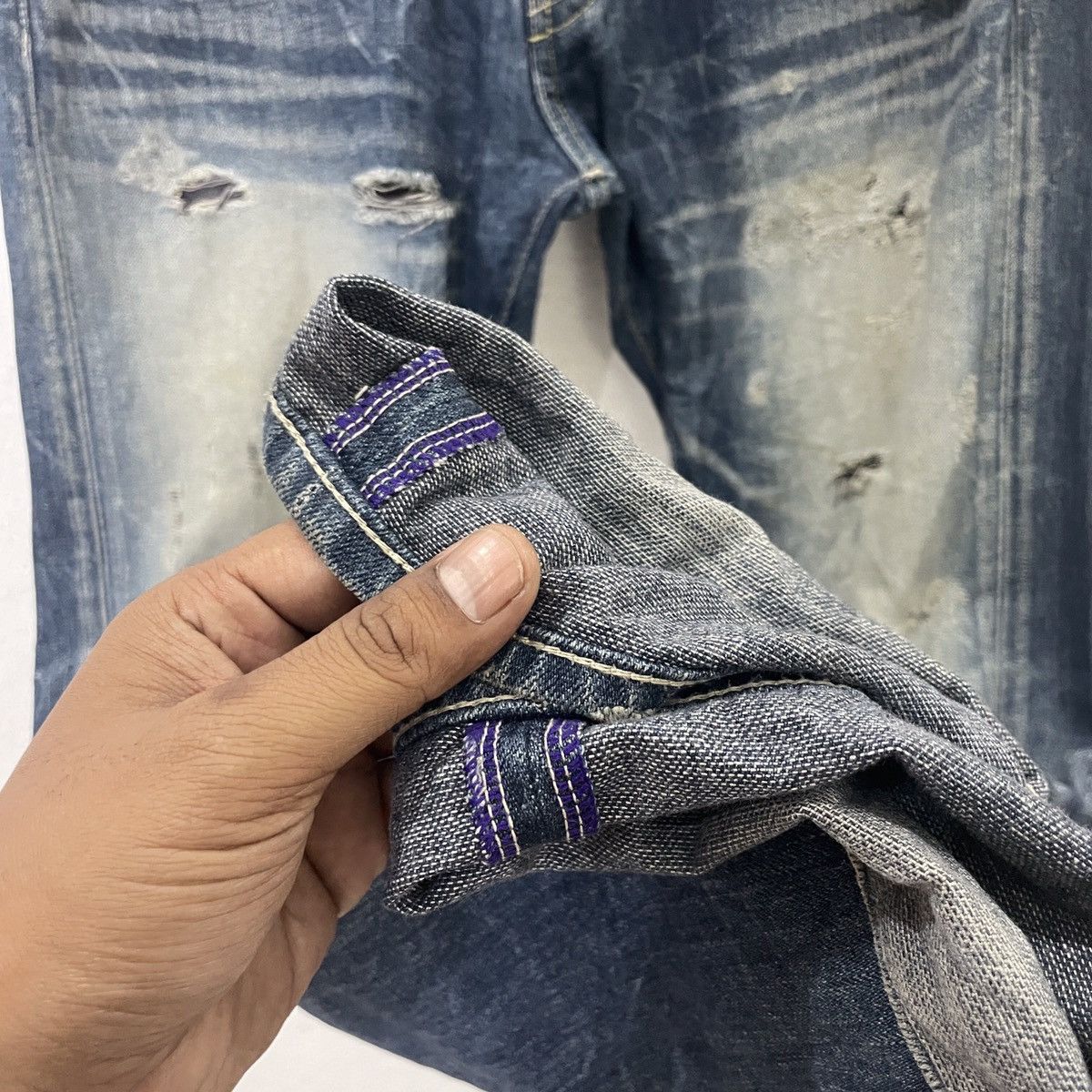 Vanquish Vintage Vanqusih Distressed Denim Jeans Size US 34 / EU 50 - 2 Thumbnail
