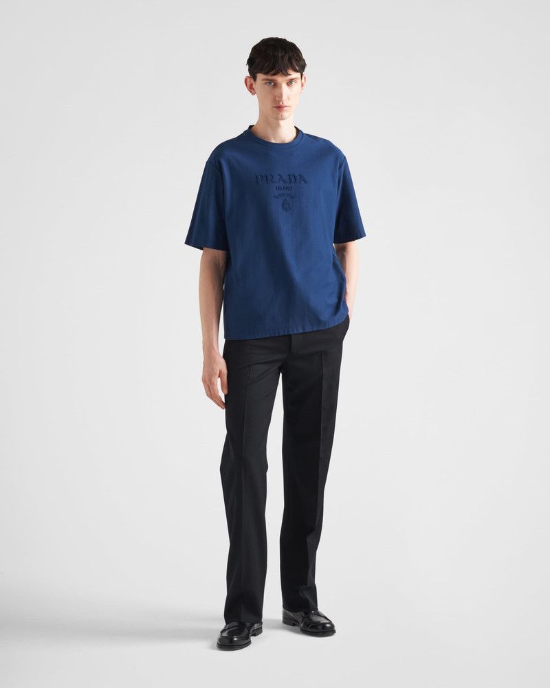 Prada o1w1db10426 Technical T-Shirt in Blue Size US M / EU 48-50 / 2 - 2 Thumbnail