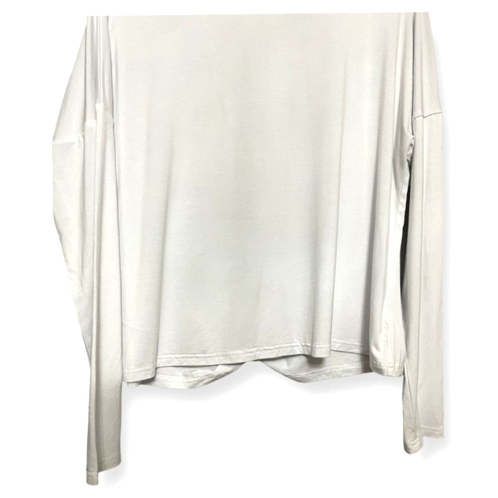 Other Blouse White Long Sleeve Boat Neck Twisted Back Cutout L Size L / US 10 / IT 46 - 3 Thumbnail