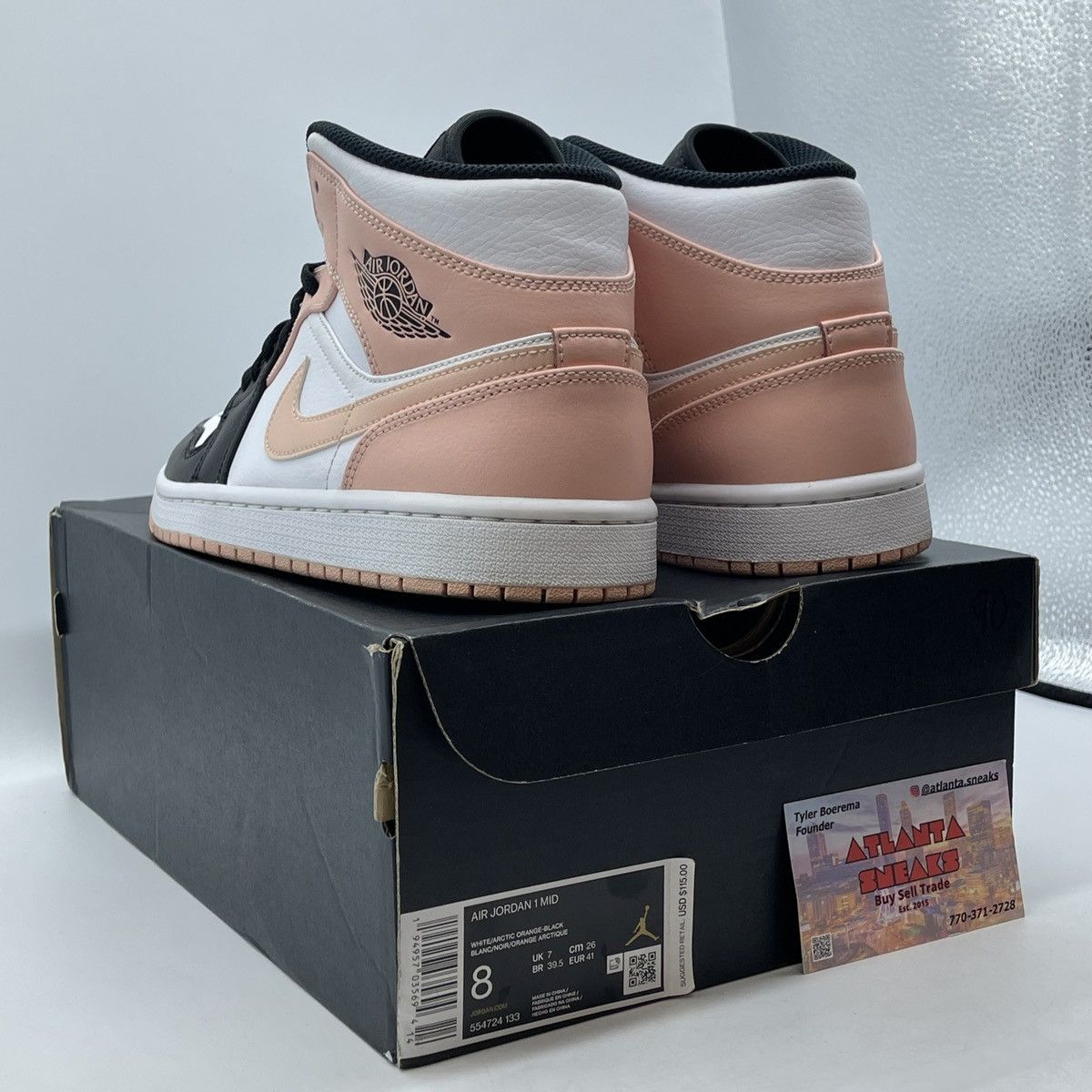 Nike Air Jordan 1 mid crimson tint Size US 8 / IT 38 - 4 Thumbnail