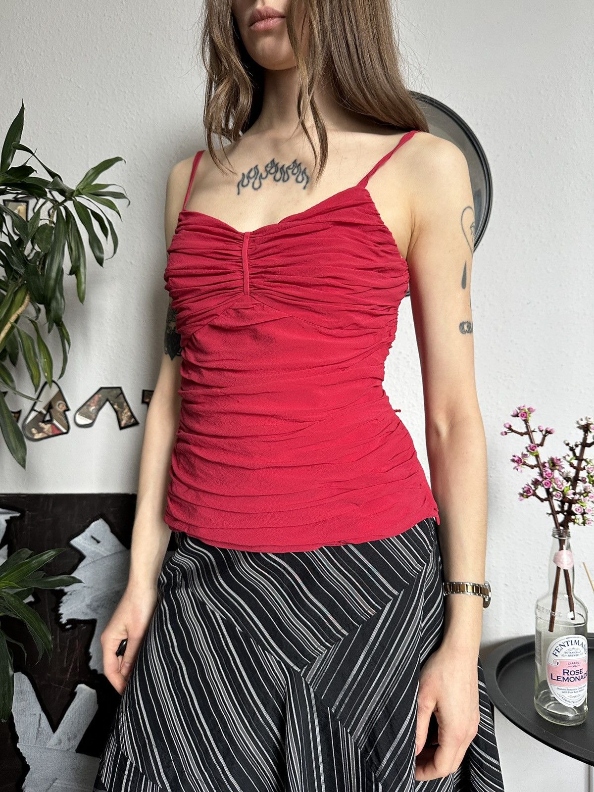 SikSilk × Vintage Silk Draped Bustie Corset Imitation Sheath Crop Top Size M / US 6-8 / IT 42-44 - 2 Thumbnail