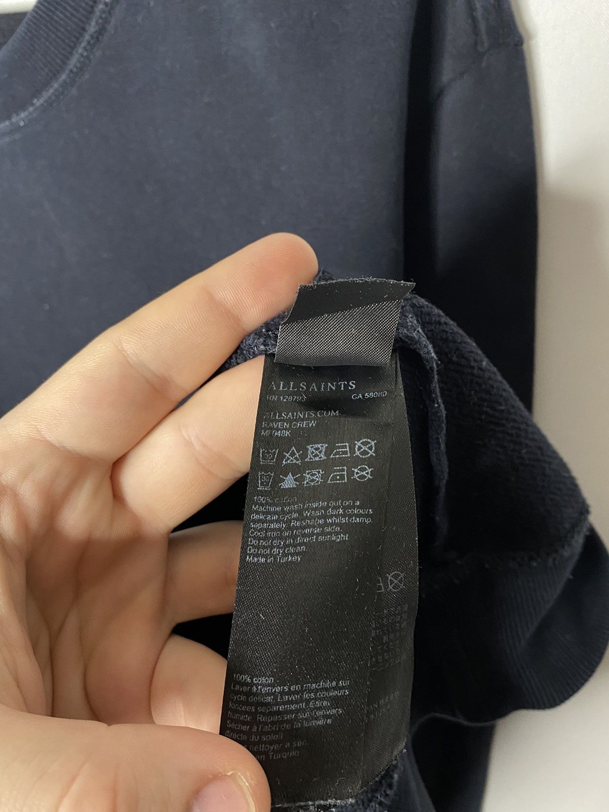 Allsaints × Vintage AllSaints Raven Crew Sweatshirt Pullover Long Sleeve Size US L / EU 52-54 / 3 - 7 Thumbnail