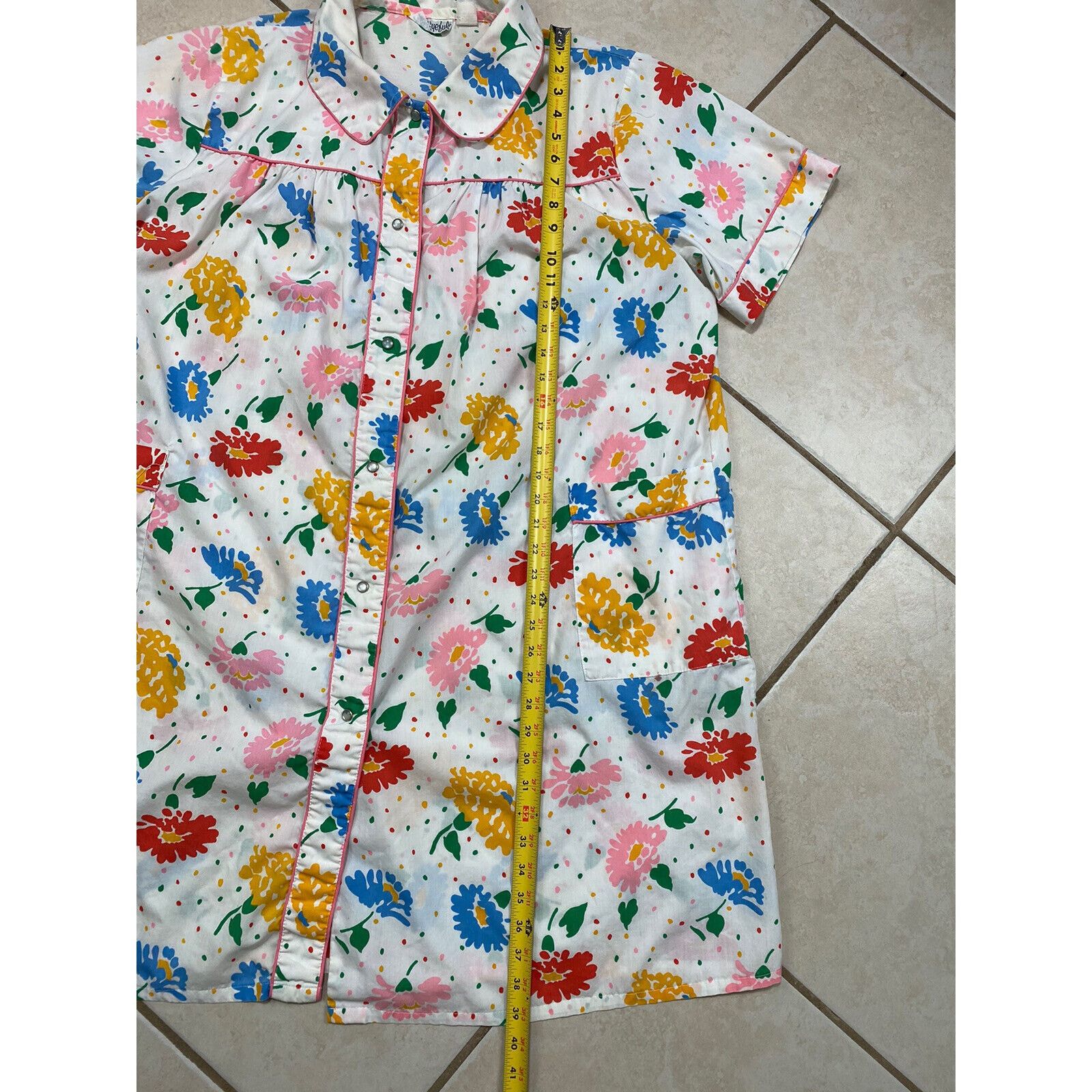 Other VTG Eyefuls Nightgown Mumu Multicolor Floral MOD Pearl Snap Size M / US 6-8 / IT 42-44 - 14 Thumbnail