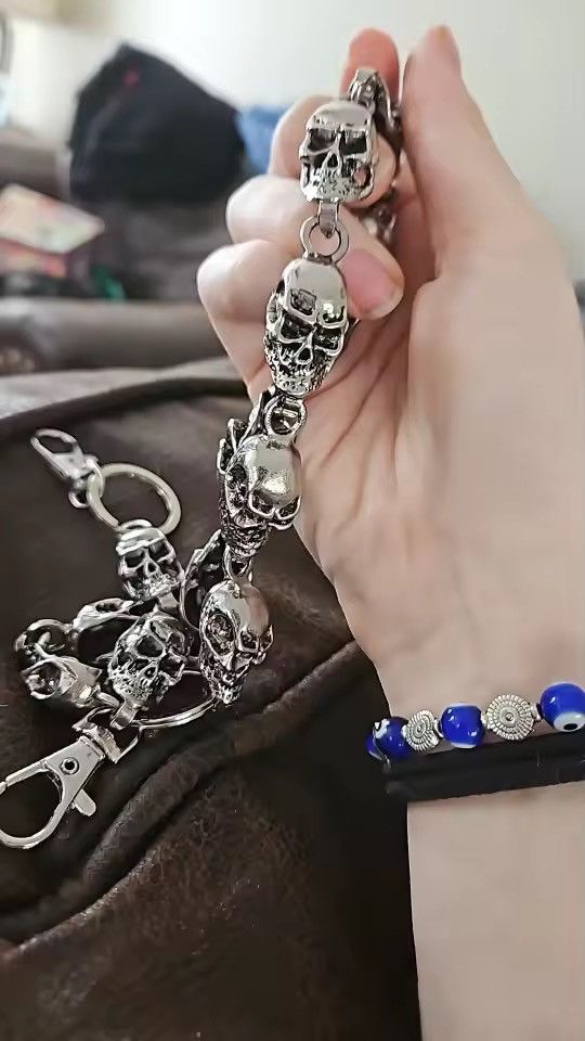 Vintage Skull Keychain Wallet Chain Size ONE SIZE - 2 Thumbnail