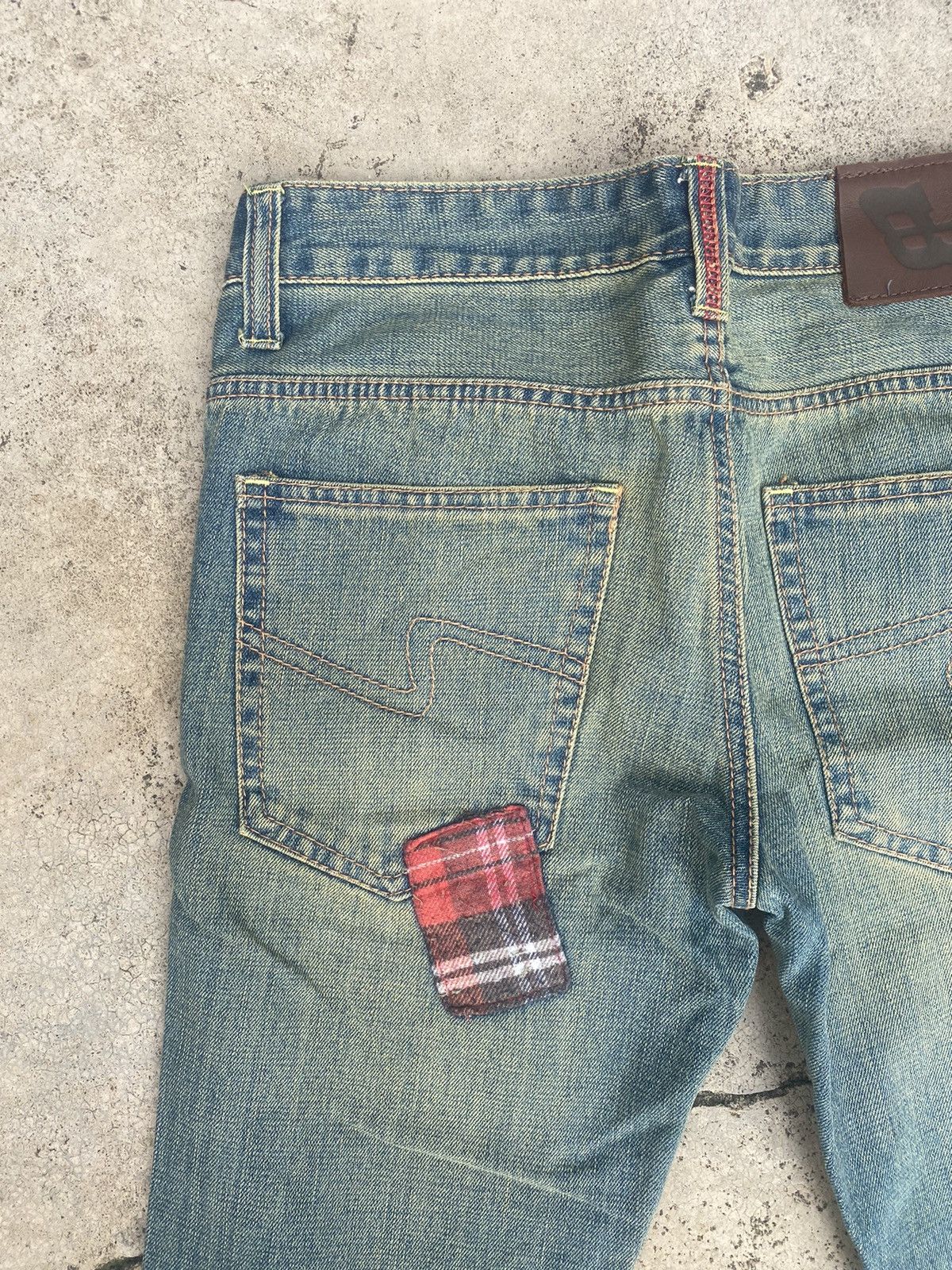 If Six Was Nine × Japanese Brand Flare Jeans Bonds & Peace Patchwork Fade Bootcut Size US 31 - 20 Thumbnail