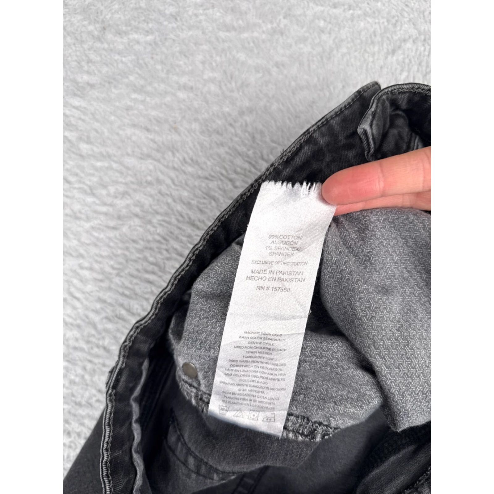 Vintage Tahari Jeans Womens 32 Black Skinny Distressed Cotton Blend Mid Rise 30x30 Size 24" / US 00 / IT 34 - 7 Thumbnail