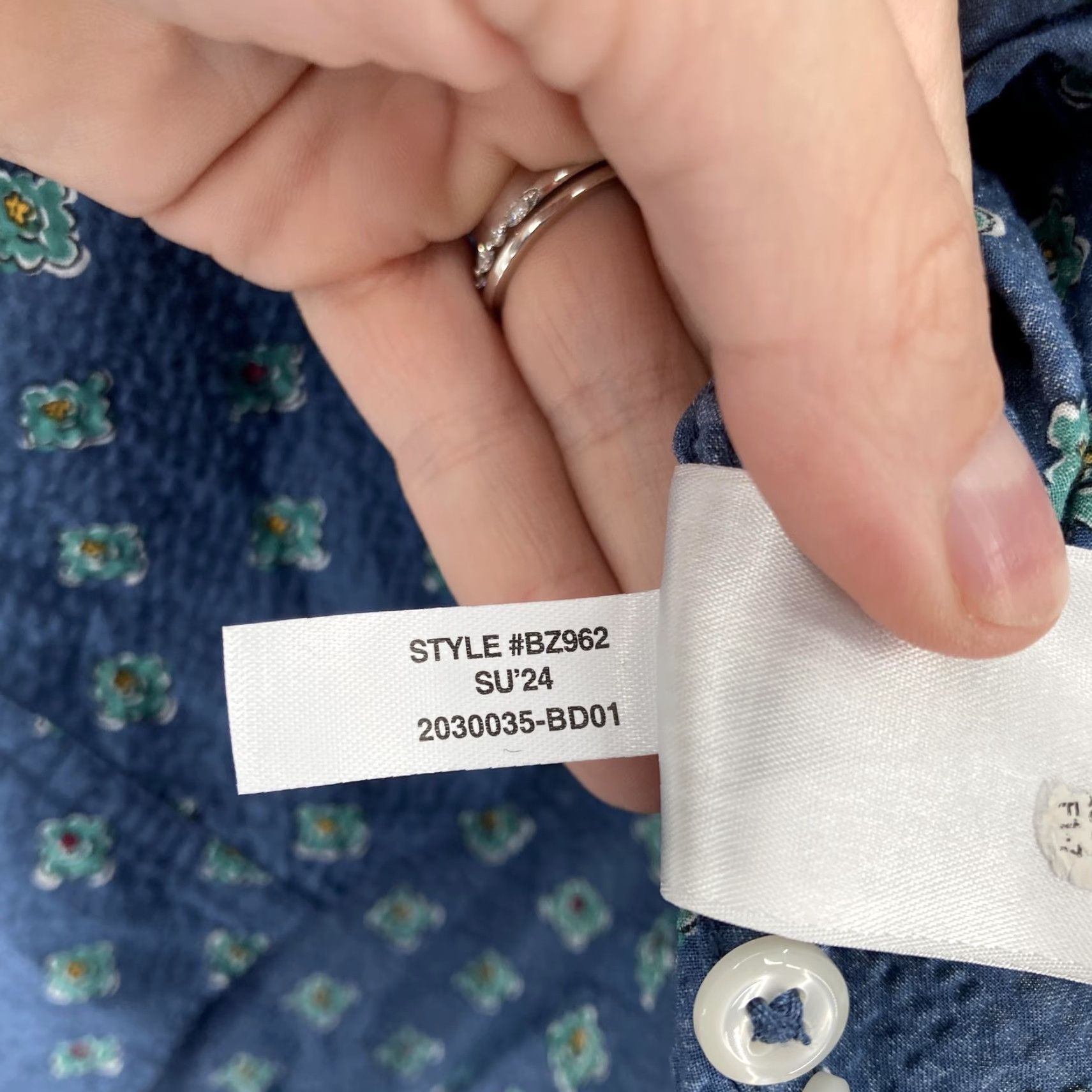 J.Crew J.Crew Shirt Mens Small Blue Classic Short Sleeve Floral Medallion Seersucker Shirt Size US S / EU 44-46 / 1 - 6 Thumbnail