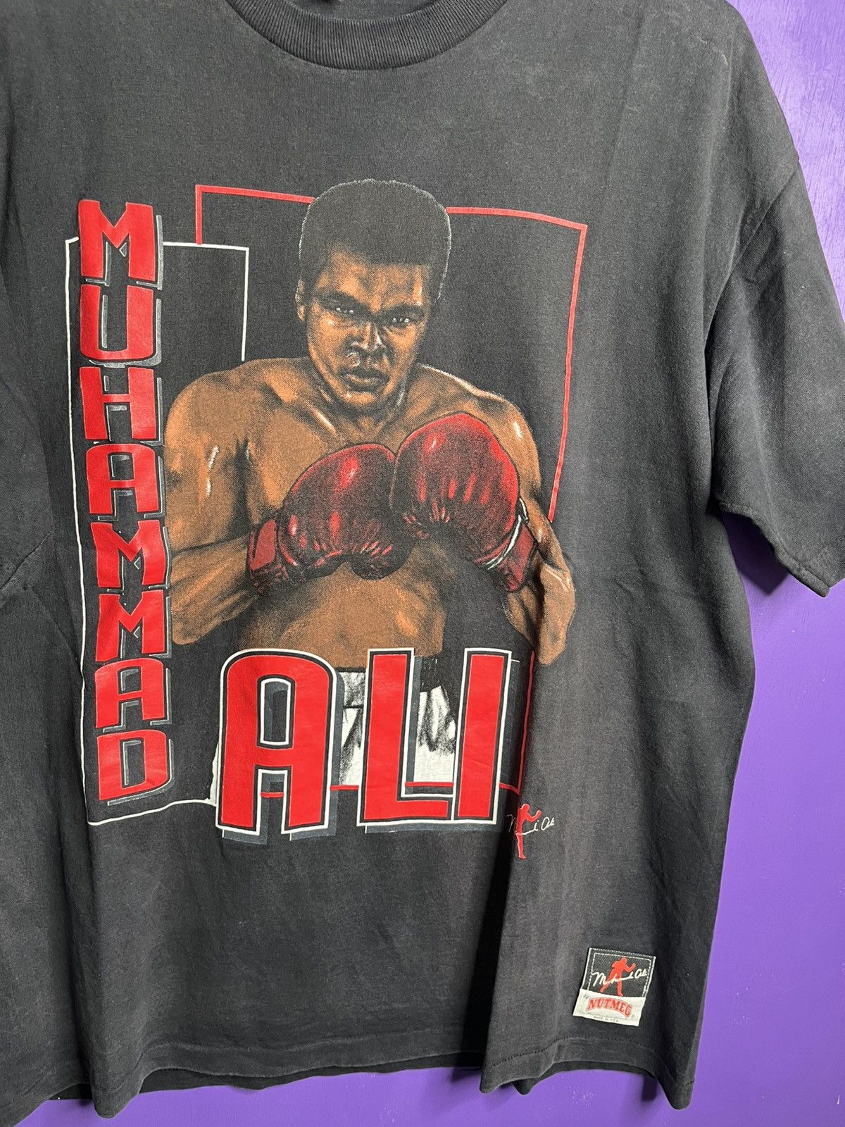 Nutmeg × Vintage Vintage 90s Nutmeg Muhammad Ali boxing t-shirt Size US L / EU 52-54 / 3 - 3 Thumbnail