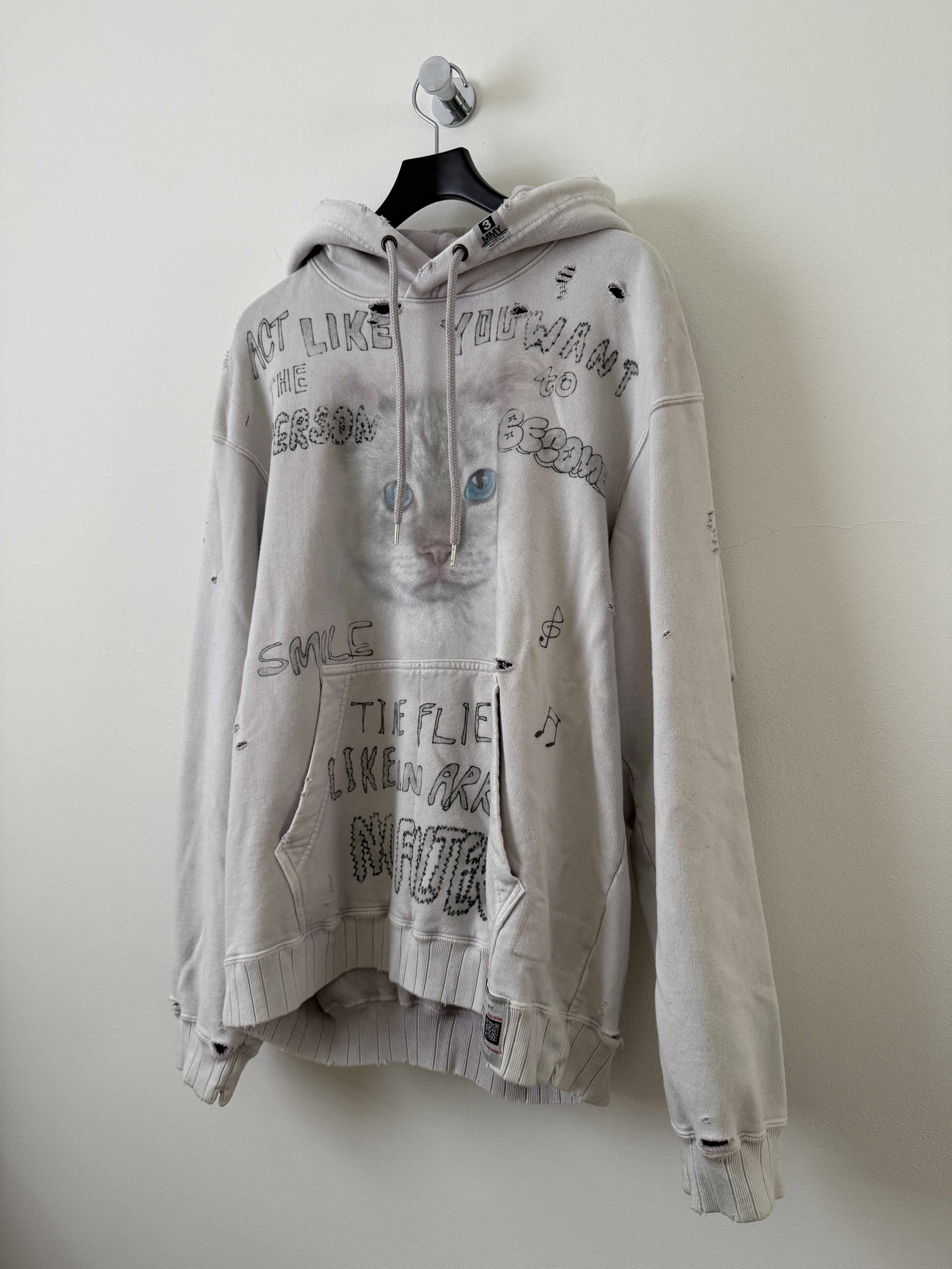 Maison MIHARA YASUHIRO Bleached Distressed Cat Hoodie Size US S / EU 44-46 / 1 - 3 Thumbnail