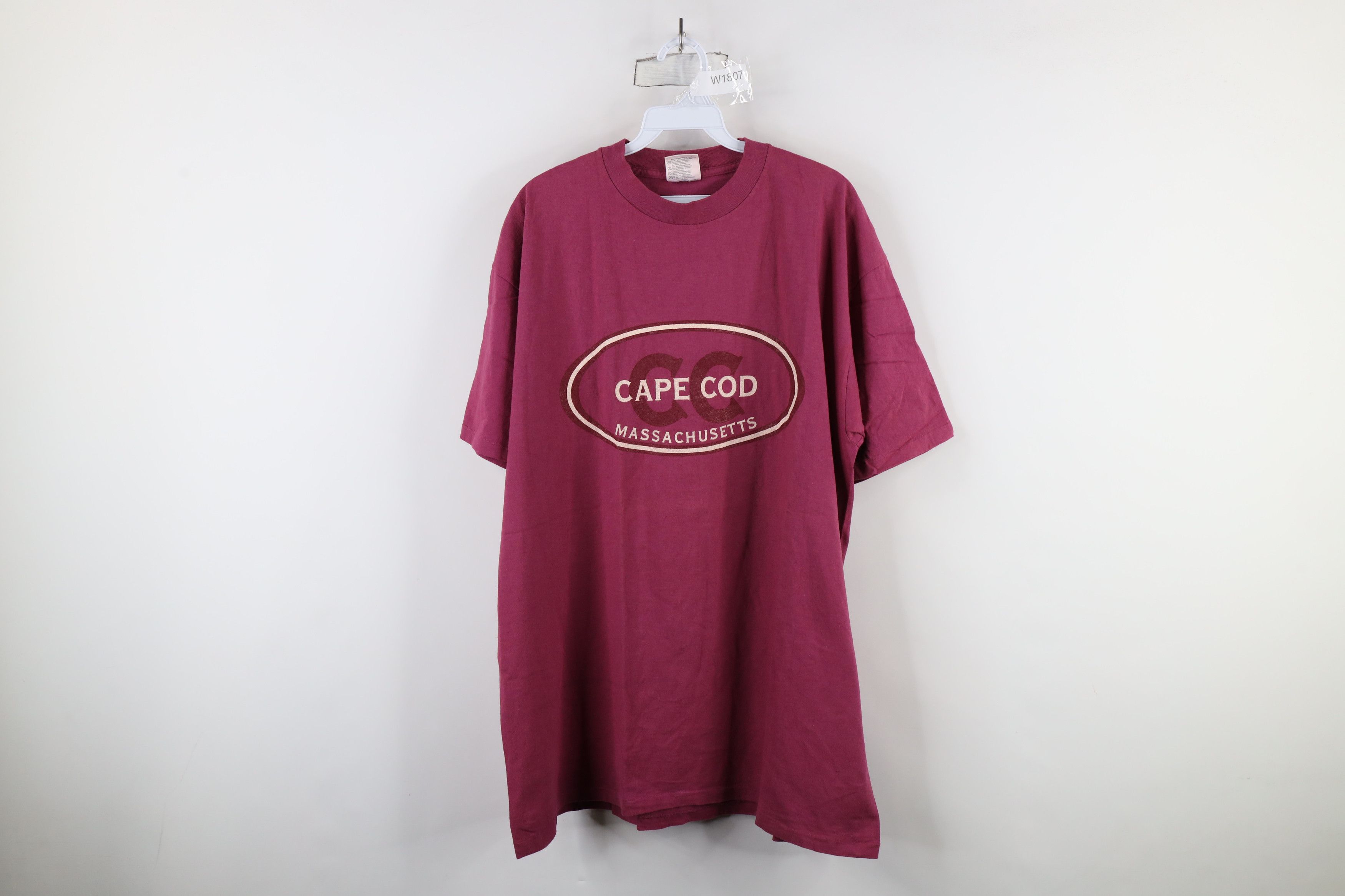 Vintage Vintage 90s Streetwear Cod Massachusetts T-Shirt Pink Size US XL / EU 56 / 4 - 1 Thumbnail