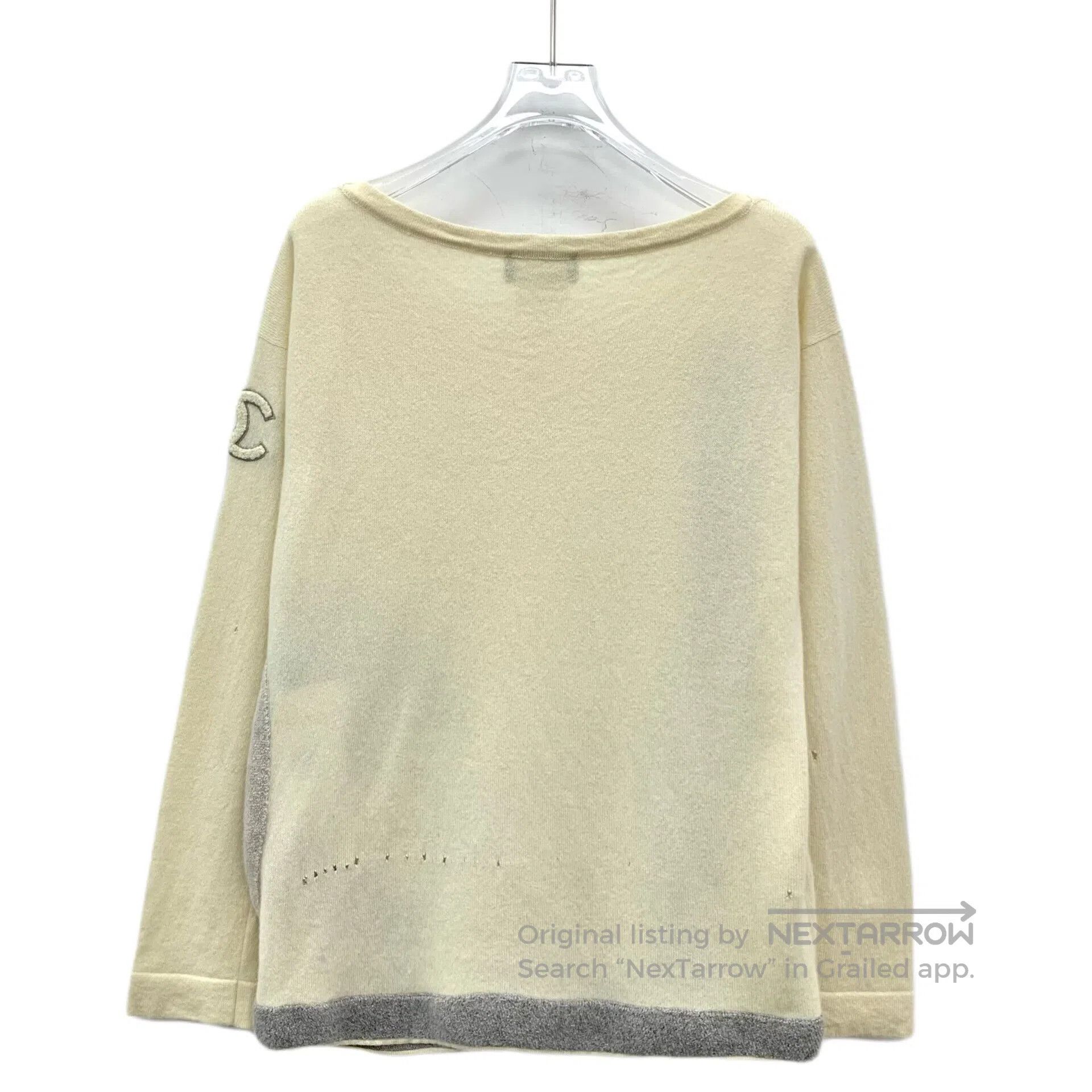 Chanel Chanel Light yellow double C velvet cashmere round neck lo Size XXS / US 00 / IT 34 - 2 Thumbnail
