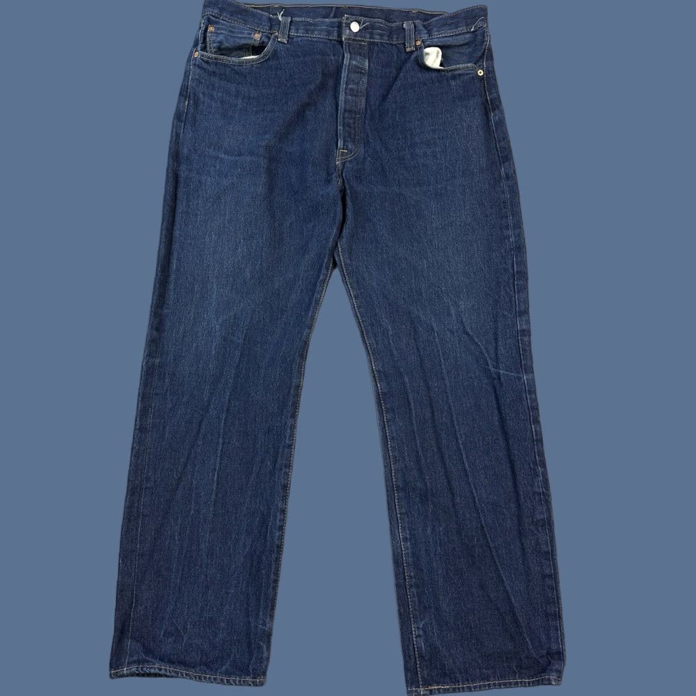 Levi's Levi's 501 Jeans Mens 42x34 Dark Wash Original Shrink To Fit Button Fly Denim Blue 80s 90s Cowboy Retro USA Jeans Mens Regular Size US 42 / EU 58 - 1 Thumbnail
