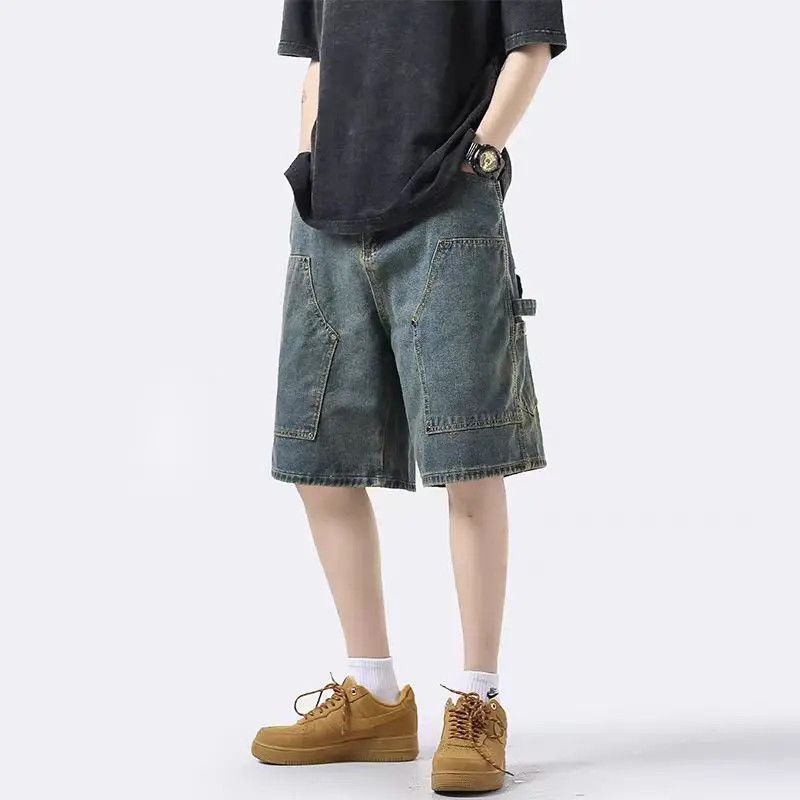 Designer × Japanese Brand Washed Lumberjack Loose Fit Denim Shorts Size US 33 - 1 Thumbnail