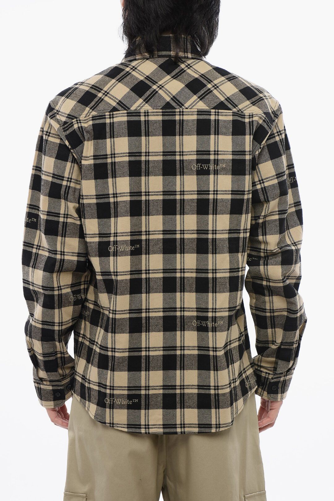 Off-White og1mm0625 Checkered Flannel Shirt in Black/Beige Size US L / EU 52-54 / 3 - 2 Thumbnail