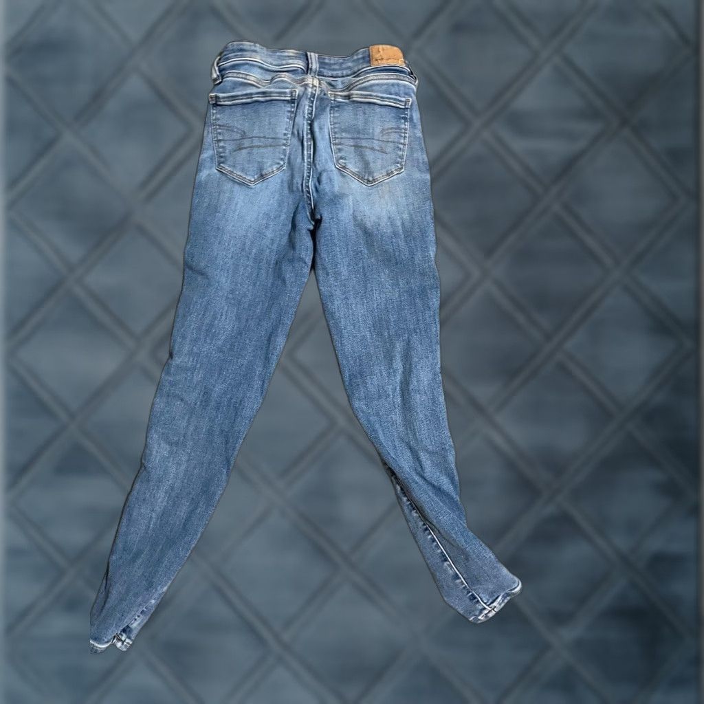 American Eagle Outfitters American Eagle Women's Size 0 Short Highest Rise Jegging Jeans Blue Cotton Ble Size 25" / US 0 / IT 36 - 1 Thumbnail