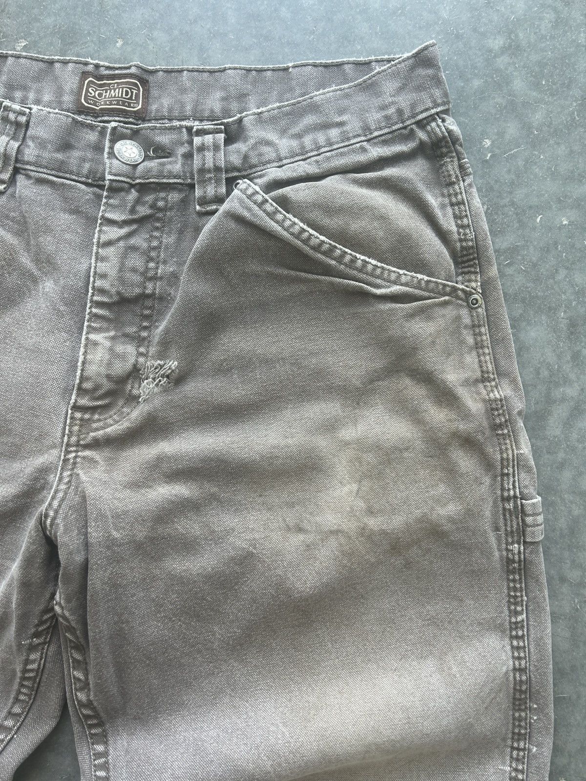 Carhartt × Vintage Vintage Y2K Carhartt Style Faded Olive Carpenter Pants Size US 34 / EU 50 - 6 Thumbnail