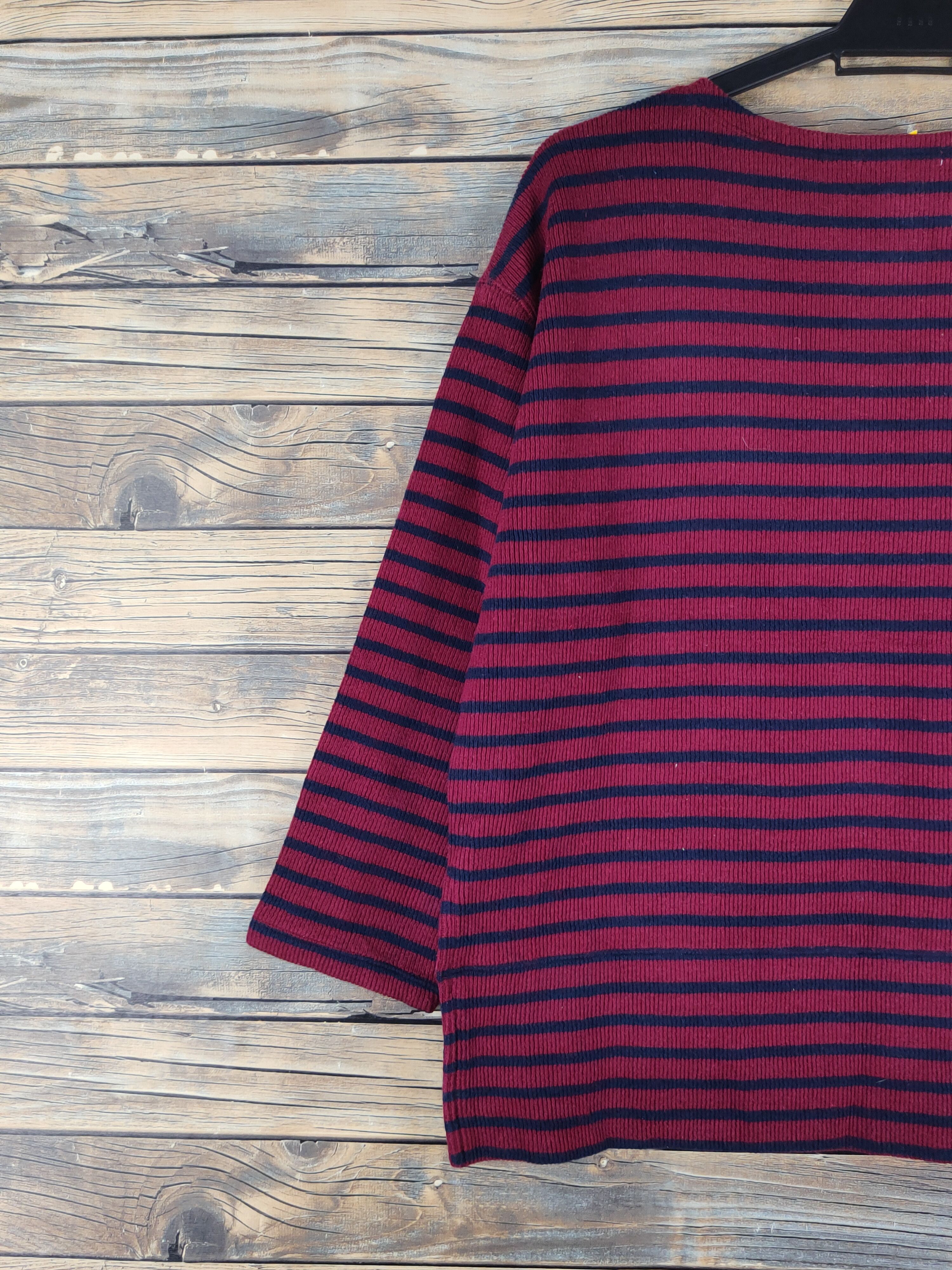Global Work × Japanese Brand Global Work Navy Red stripe Knitwear Sweatshirts #W1554 Size L / US 10 / IT 46 - 9 Thumbnail