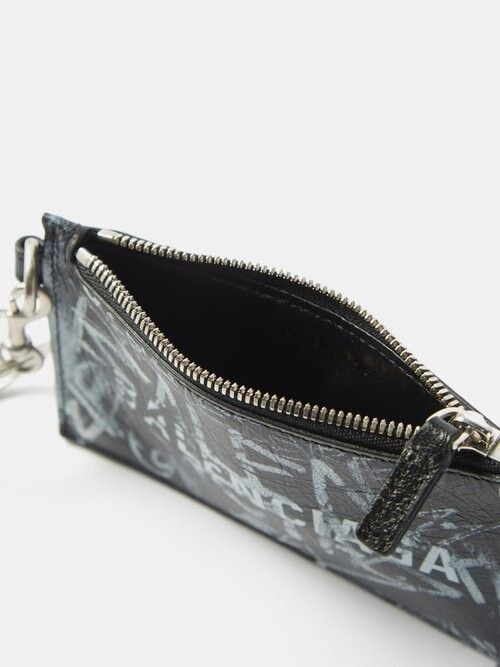 Balenciaga o1s1rm0524 Size: OS Card Holder in Black/White Size ONE SIZE - 3 Thumbnail