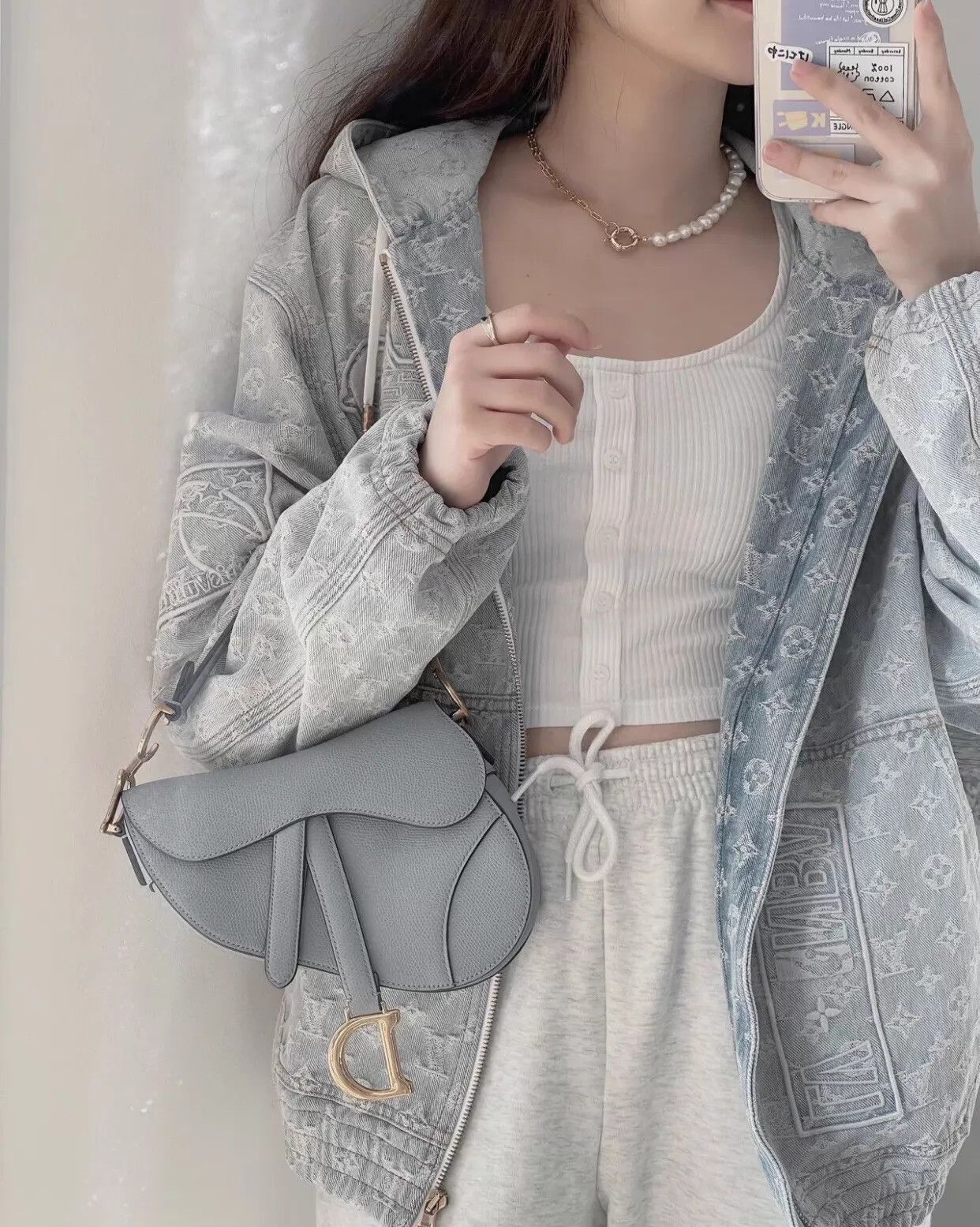 Dior Dior Saddle Bag Gray 28cm 2021 New Size ONE SIZE - 2 Thumbnail