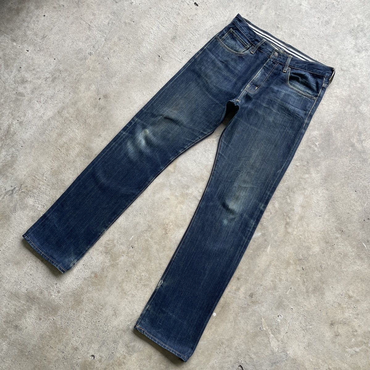 Japanese Brand W32x33💥 Vintage Beams Dark Blue Denim Jeans Pants Size US 32 / EU 48 - 2 Thumbnail