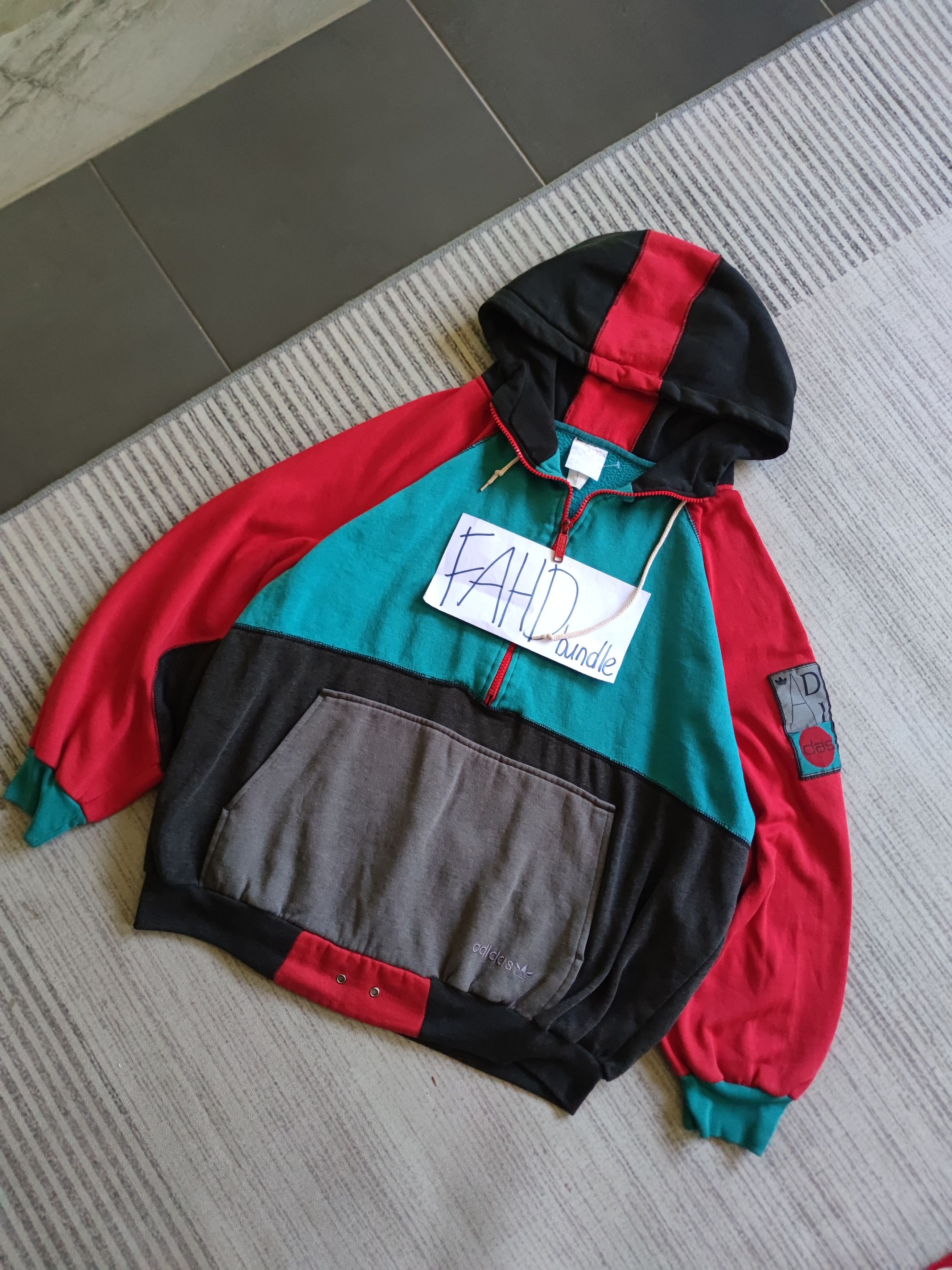 Adidas Vintage Multicolour Adidas Half Zipper Hoodie Size US L / EU 52-54 / 3 - 9 Thumbnail