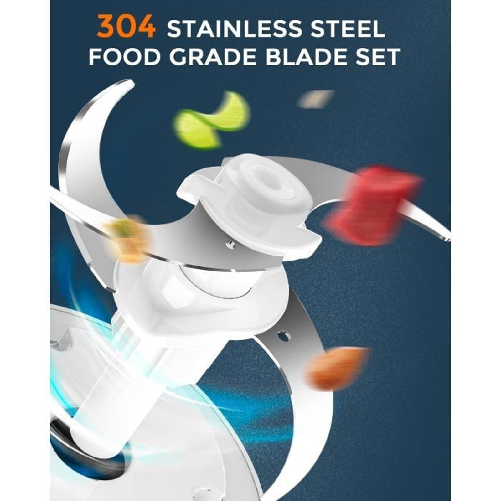 Savio Barbato Syvio Food Processors with 2 Bowls - 4 Bi-Level Blades Size ONE SIZE - 5 Thumbnail