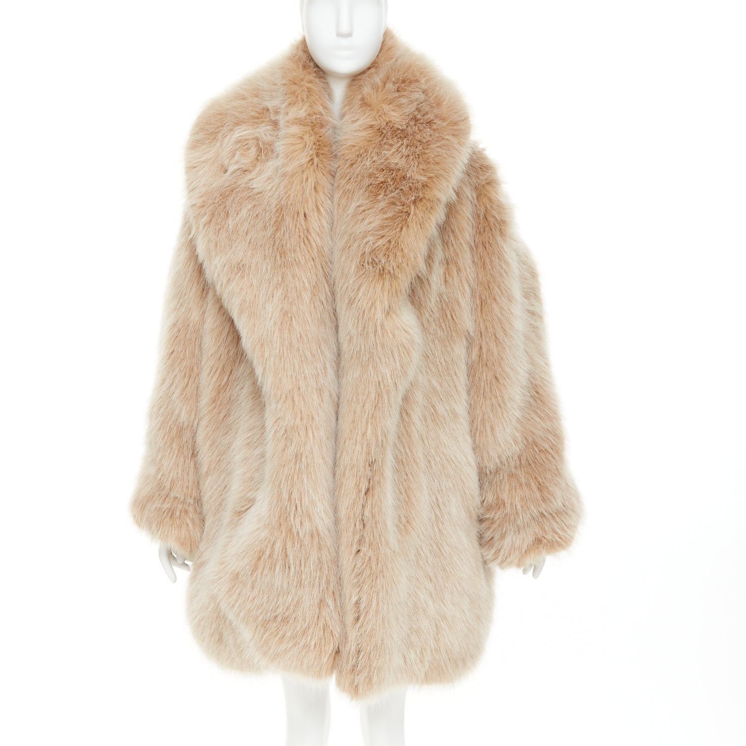 Alexandre Vauthier rare ALEXANDRE VAUTHIER SS2023 beige brown faux fur exaggerated oversized shawl collar coat Size XL / US 12-14 / IT 48-50 - 1 Thumbnail