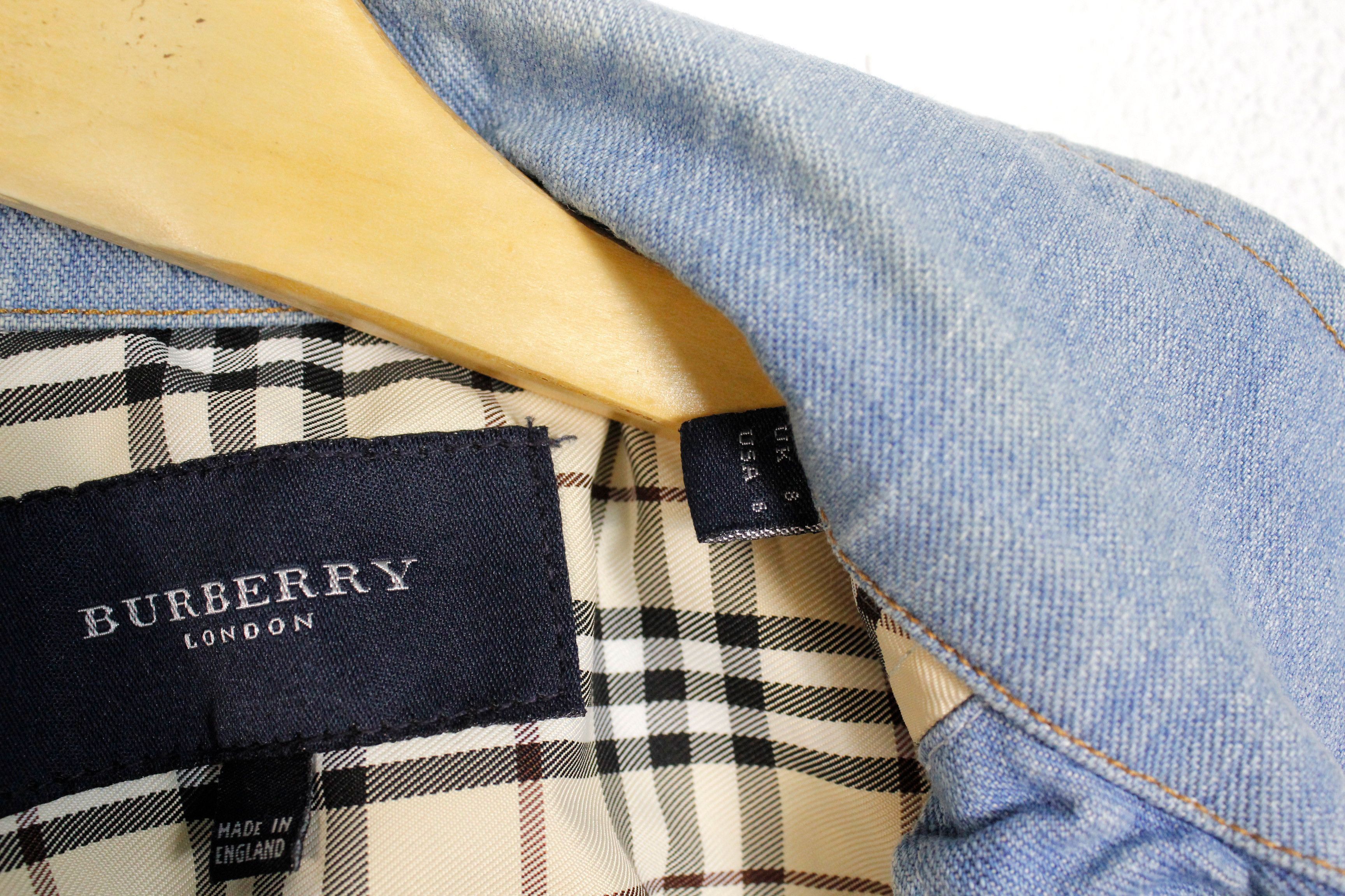 Burberry Burberry Collar Beige Check Blue Denim Zip Jeans Vest Size S / US 4 / IT 40 - 4 Thumbnail