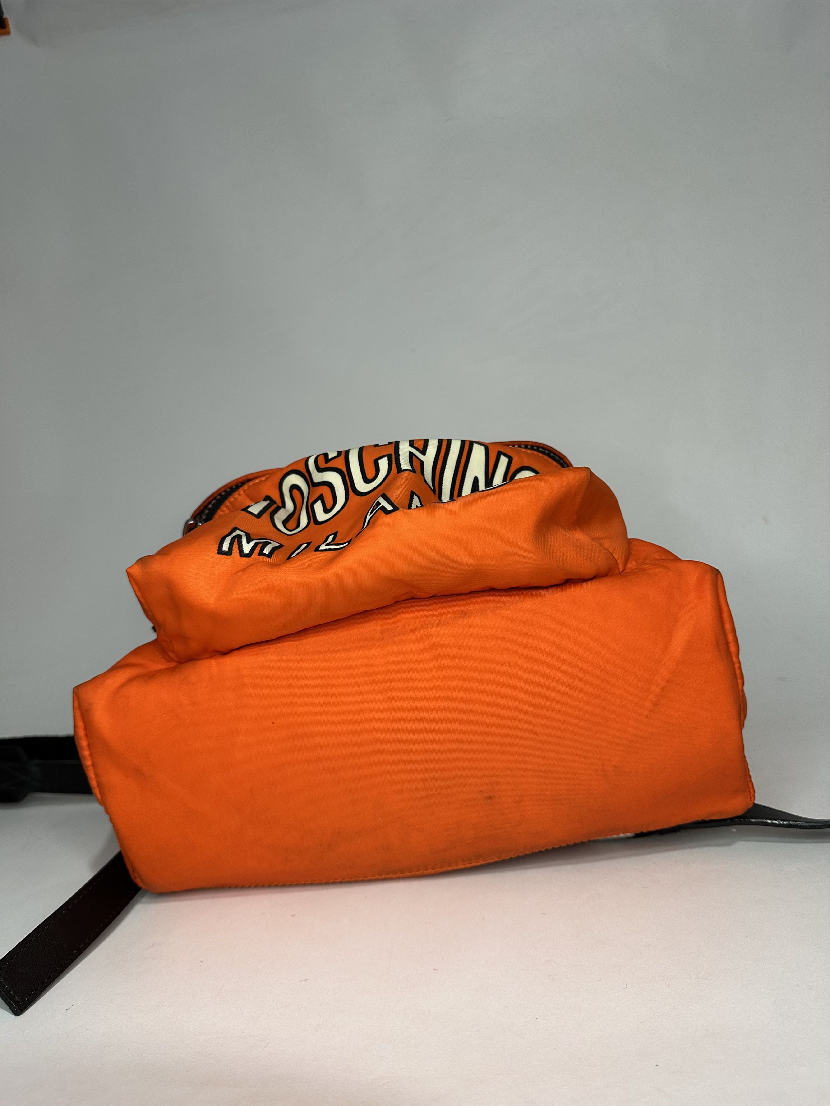 Moschino Rare Moschino Neon Orange Construction Nylon Backpack. Size ONE SIZE - 7 Thumbnail
