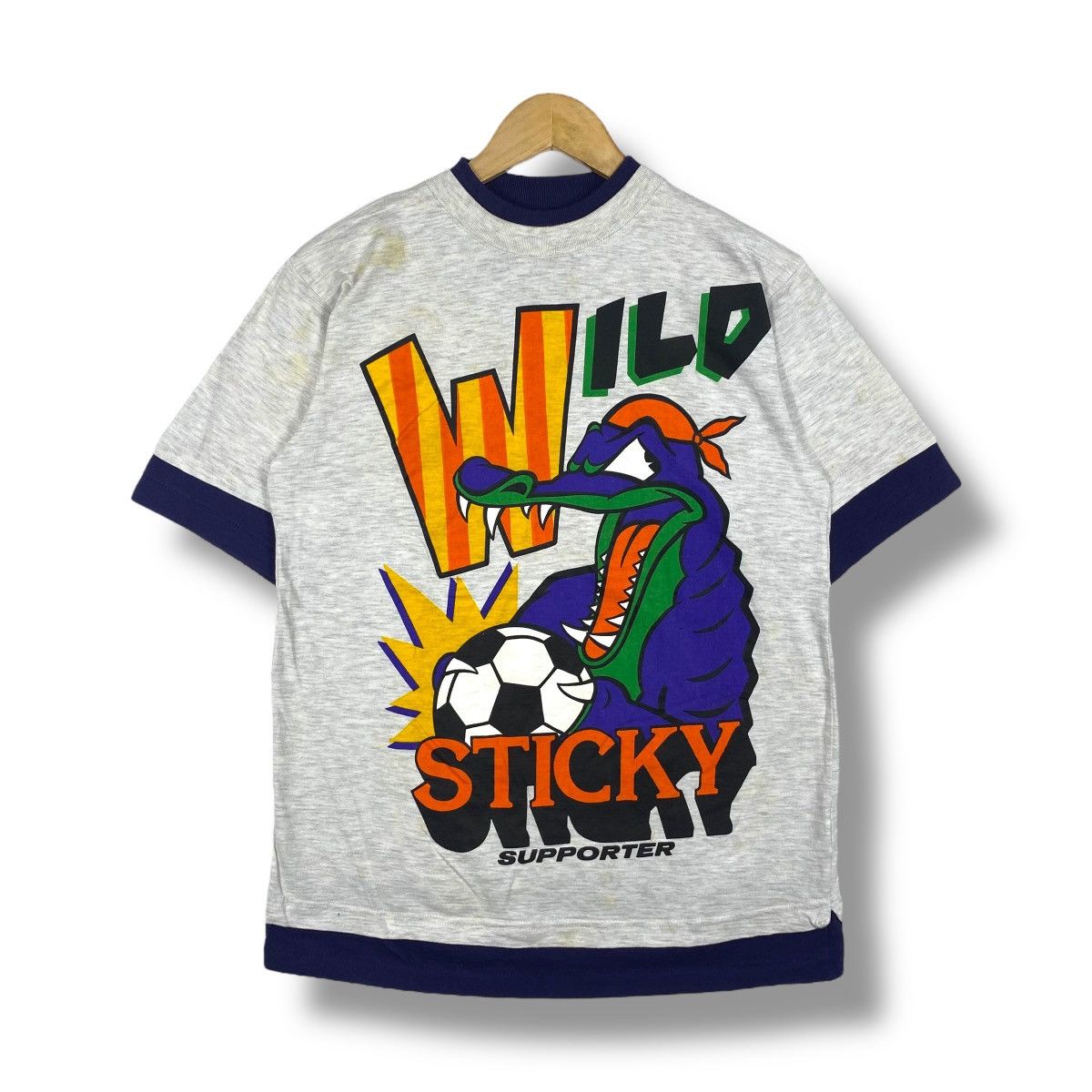 Vintage Vintage 90's WILD STICKY SUPPORTER Crocodile Cartoon Graphic Size US M / EU 48-50 / 2 - 1 Thumbnail